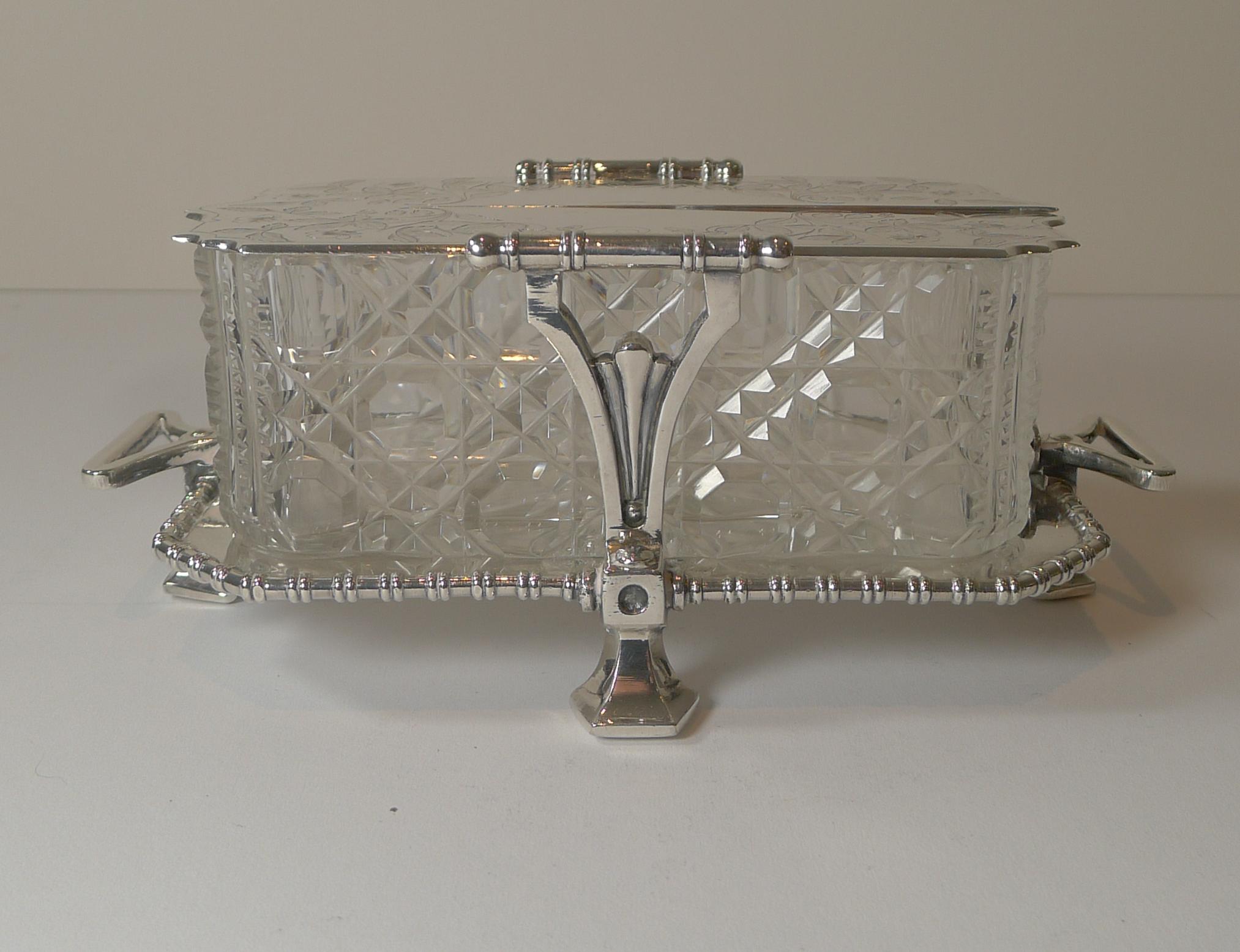 Late Victorian Superb Elkington Butter Dish in Silver Plate, c.1881