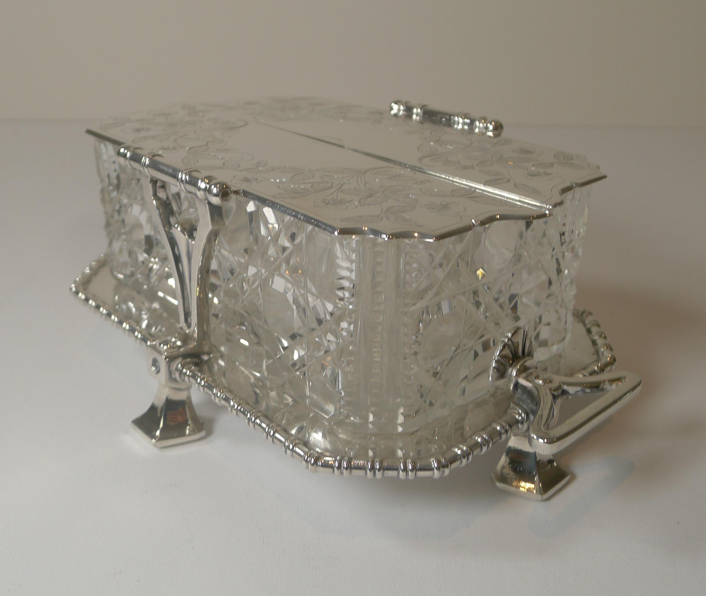 English Superb Elkington Butter Dish in Silver Plate, c.1881