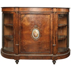 Superb English 19th Century Walnut Credenza Server Sideboard, Console Table