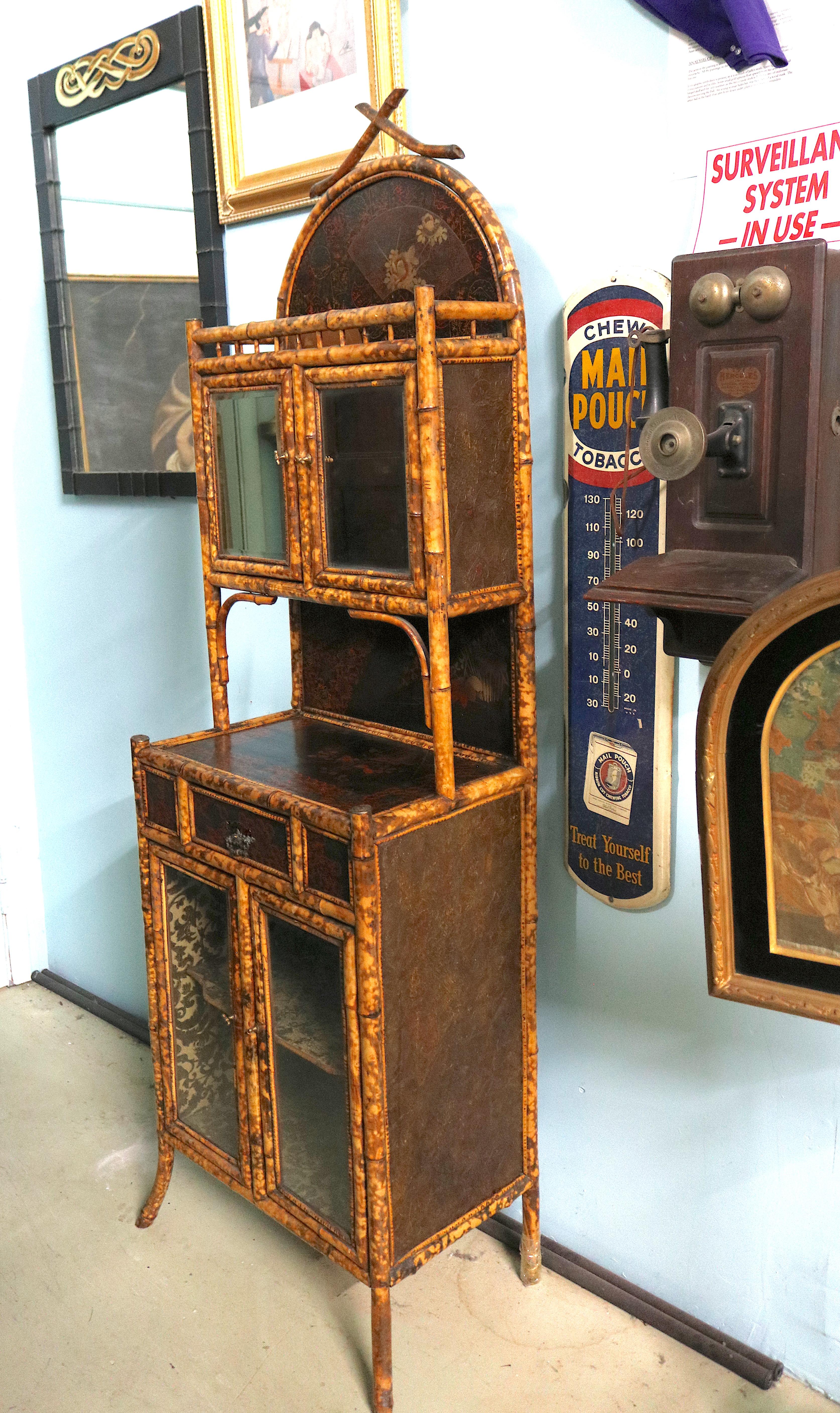 Aesthetic Movement Superb English Bamboo Cabinet, 19th Century For Sale