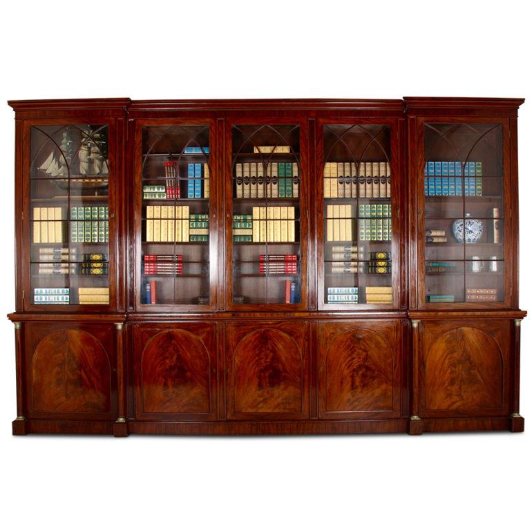 Superb 19th Century English Large Mahogany Bookcase 
