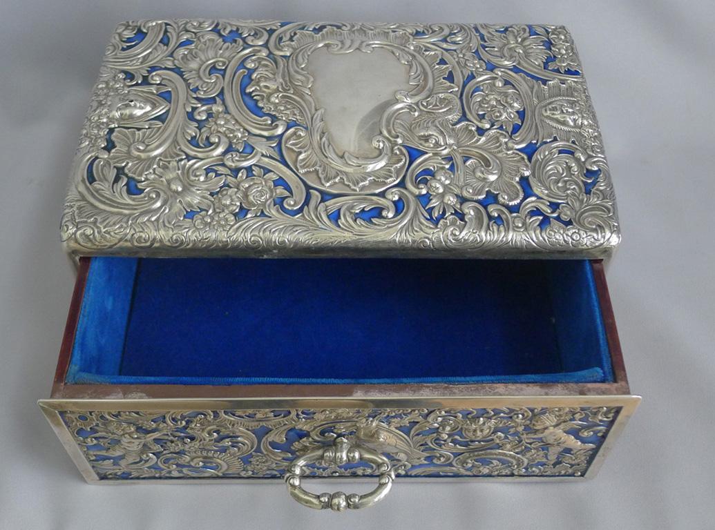 Superb English Silver and Enamel Casket by William Comyns 1