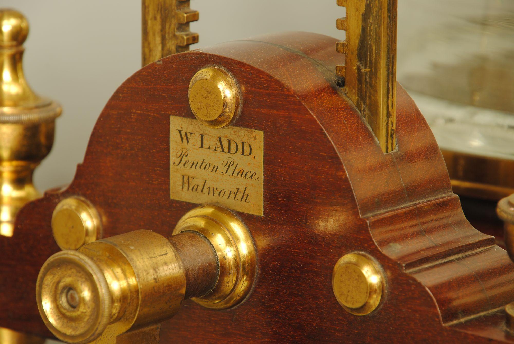 English Superb Example Of A 19th Century Brass And Mahogany Vacuum Pump