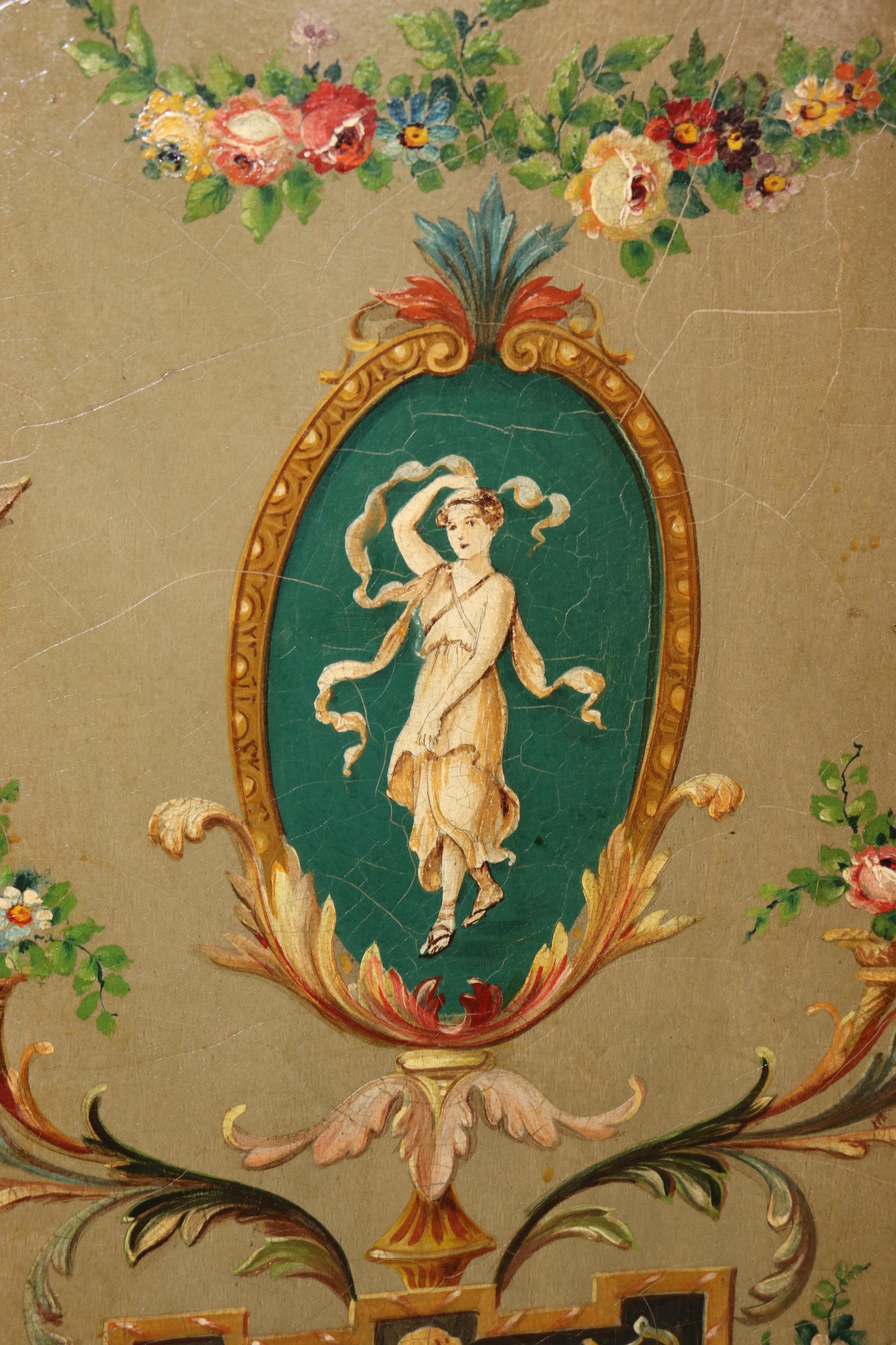 Early 20th Century Superb Figural Paint Decorated French Louis XV Carved China Liquor Cabinet For Sale