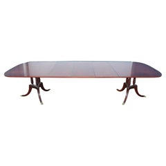 Superb Figured Rosewood English Sheraton Style Dining Table with 3 Leaves