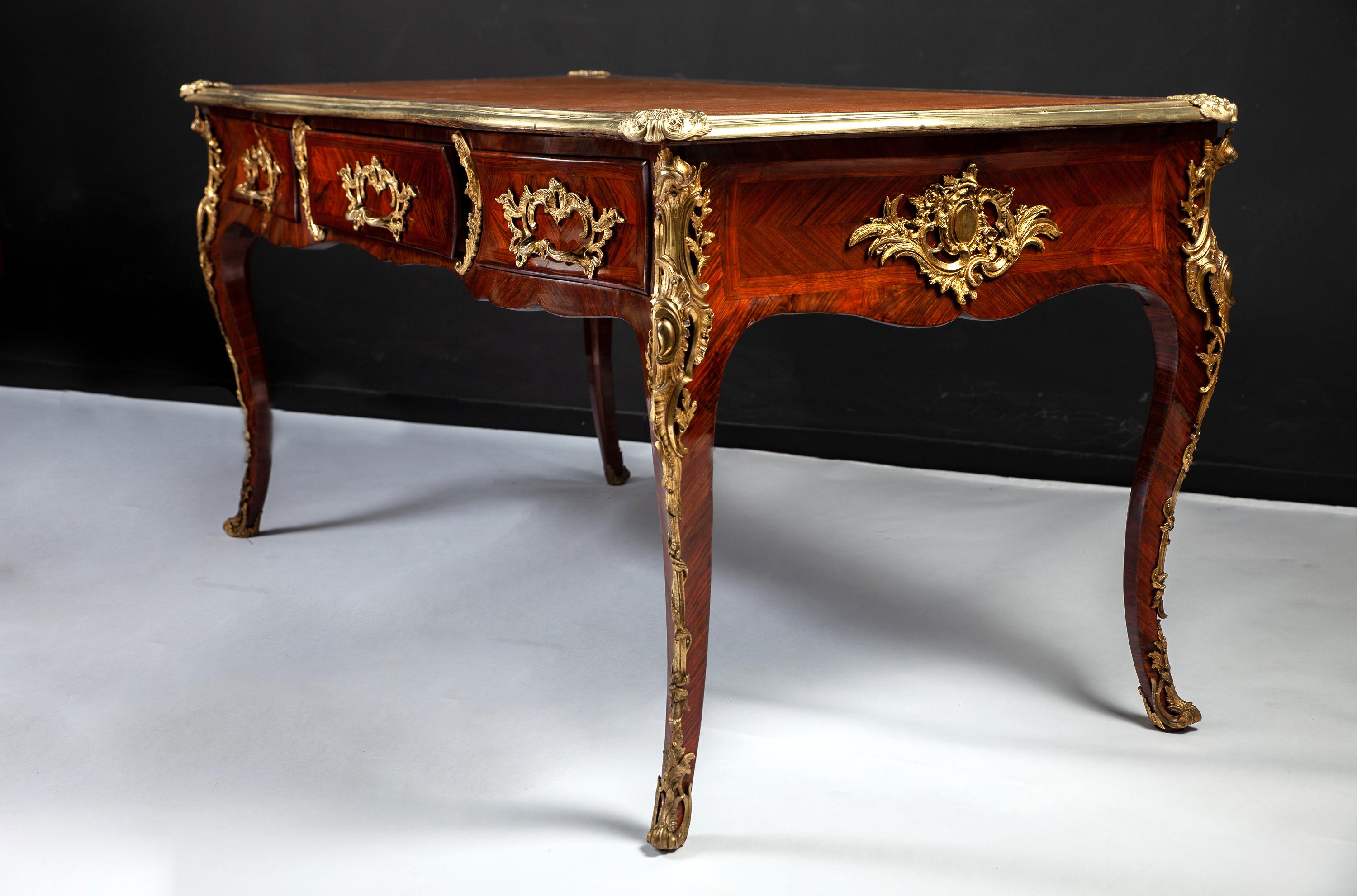 Superb French 18th Century Kingwood Gilt-Bronze Mounted Writing Desk, 1750 5