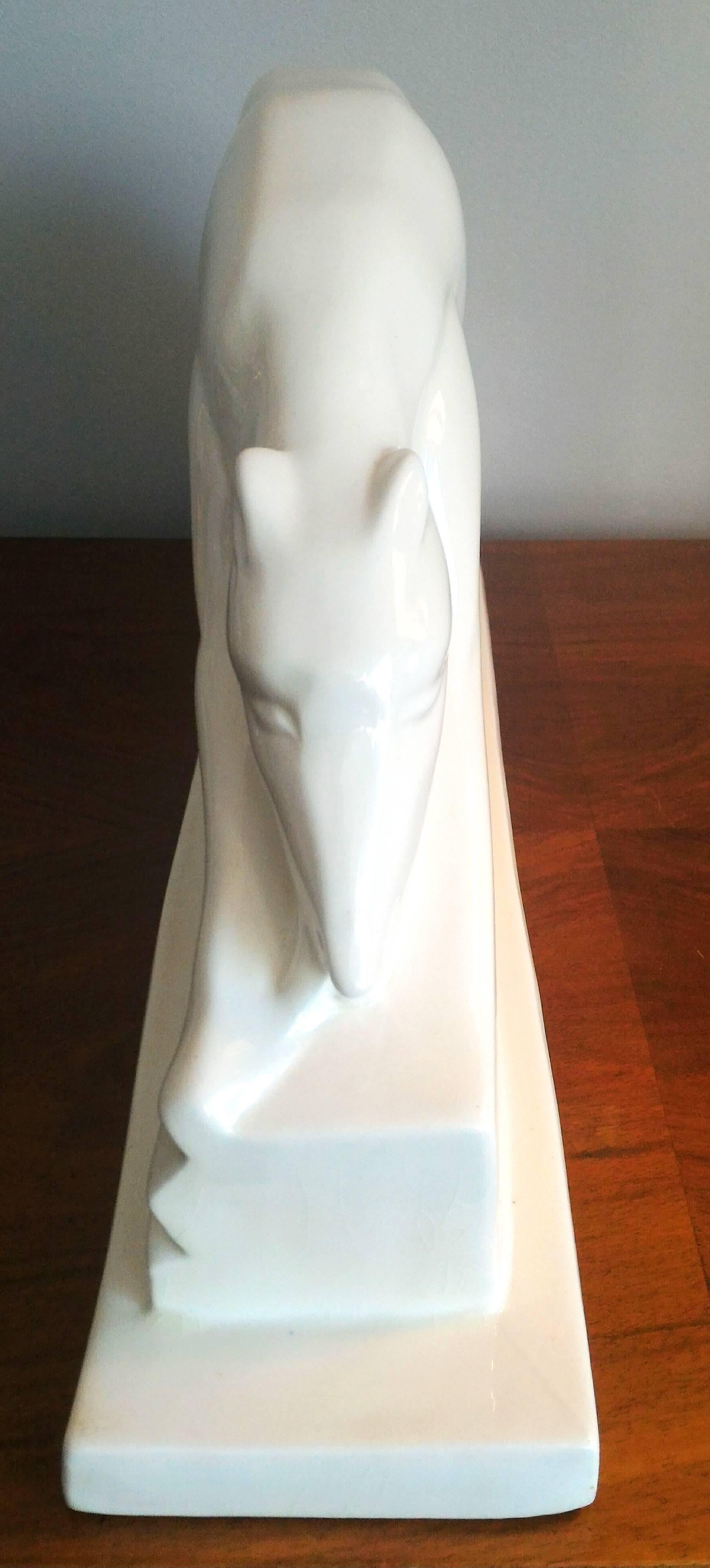 20th Century French Art Deco Greyhound Dog Sculpture For Sale