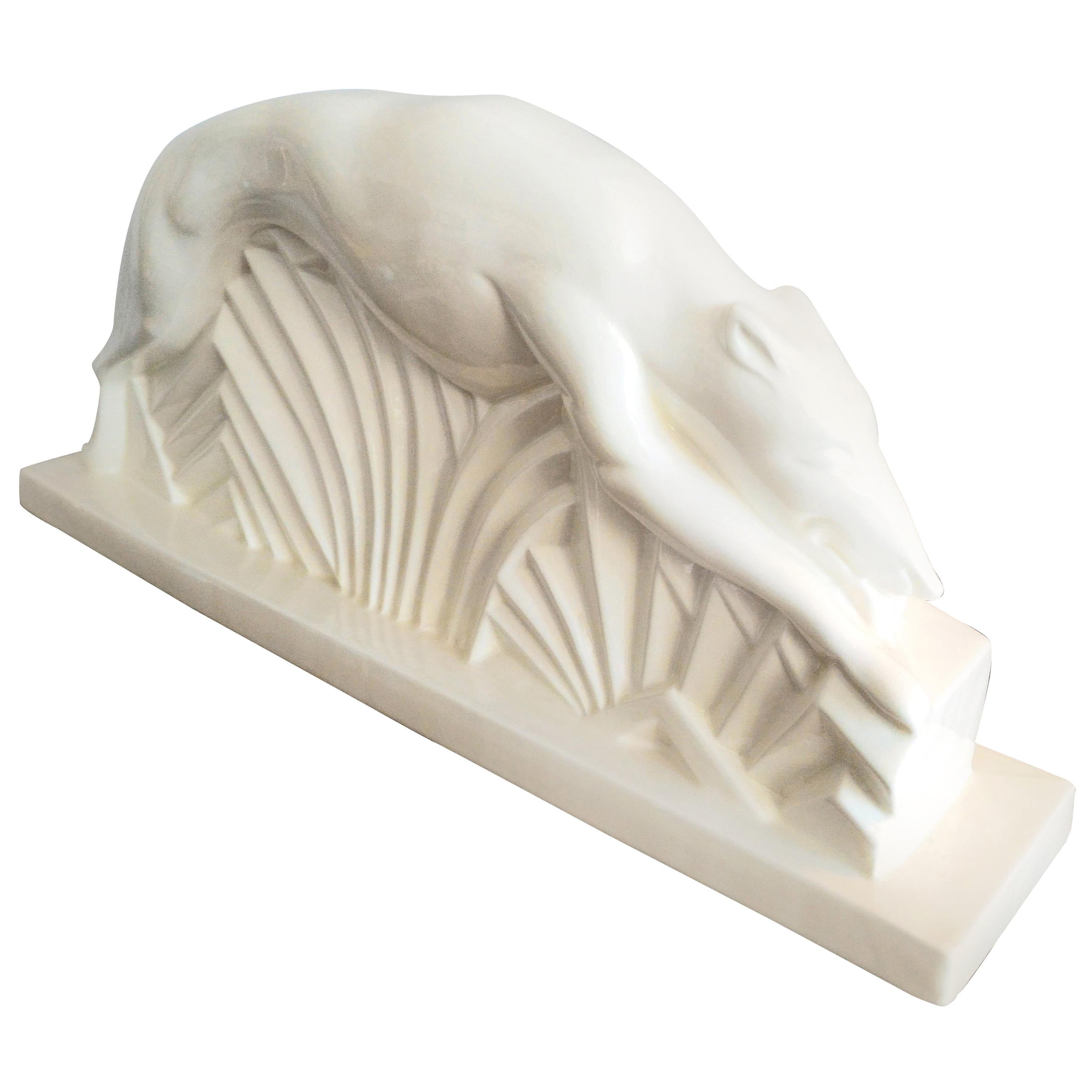 Superb French Art Deco Greyhound Sculpture