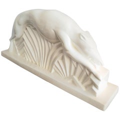 French Art Deco Greyhound Dog Sculpture