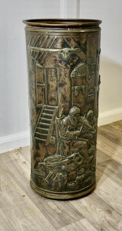 Superb French Brass Stick Stand, Umbrella Stand