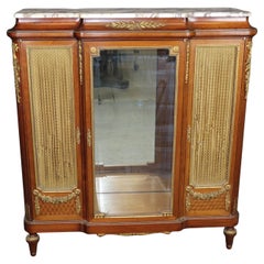 Superb French Breche D Violette Marble Brass Bronze Mounted Vitrine