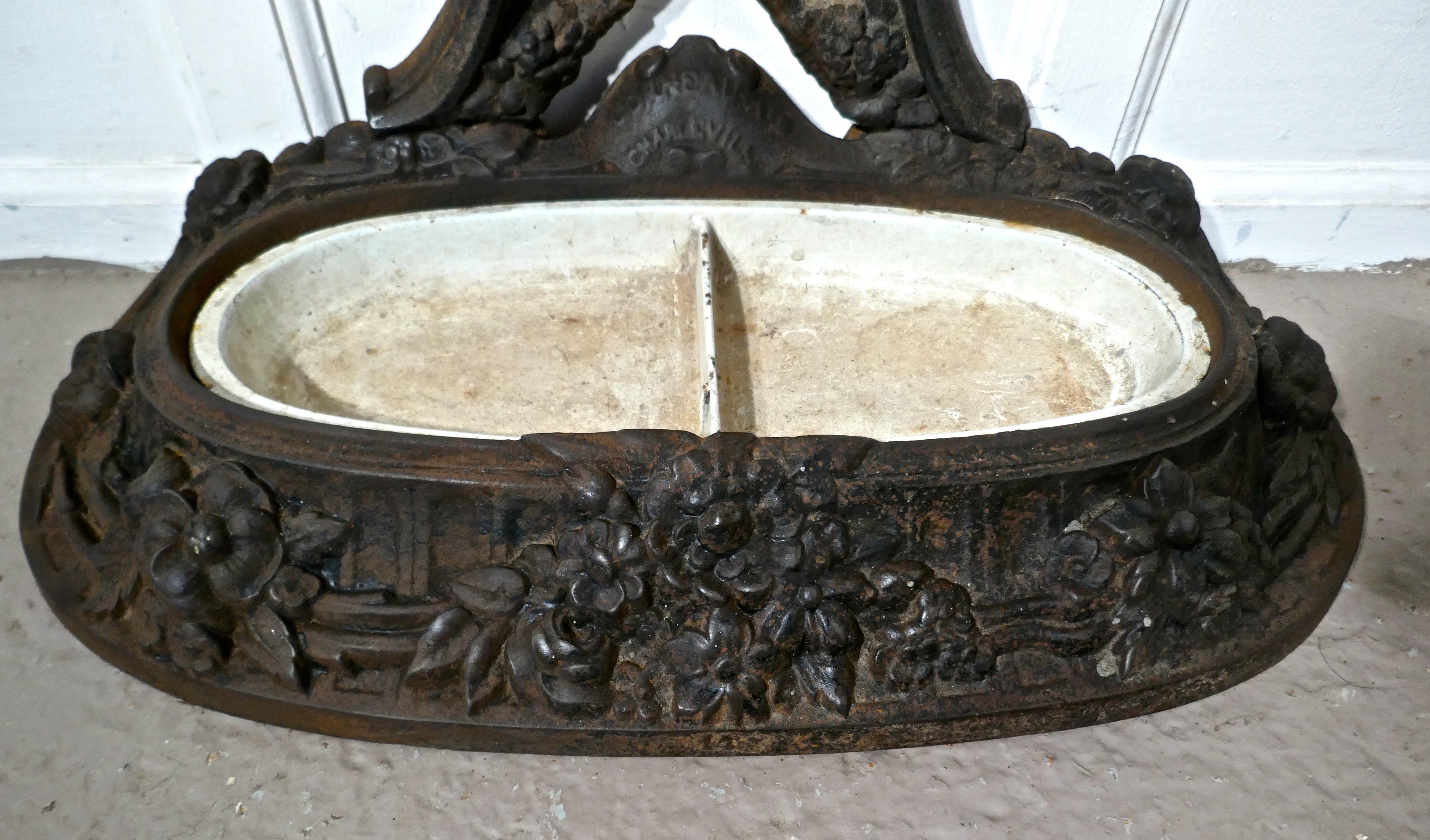 Superb French Cast Iron Hall Stand, Signed Corneau Freres Charleville 1