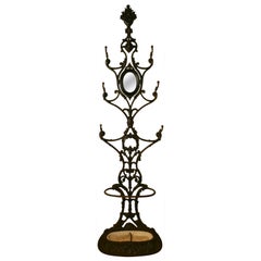 Superb French Cast Iron Hall Stand, Signed Corneau Freres Charleville