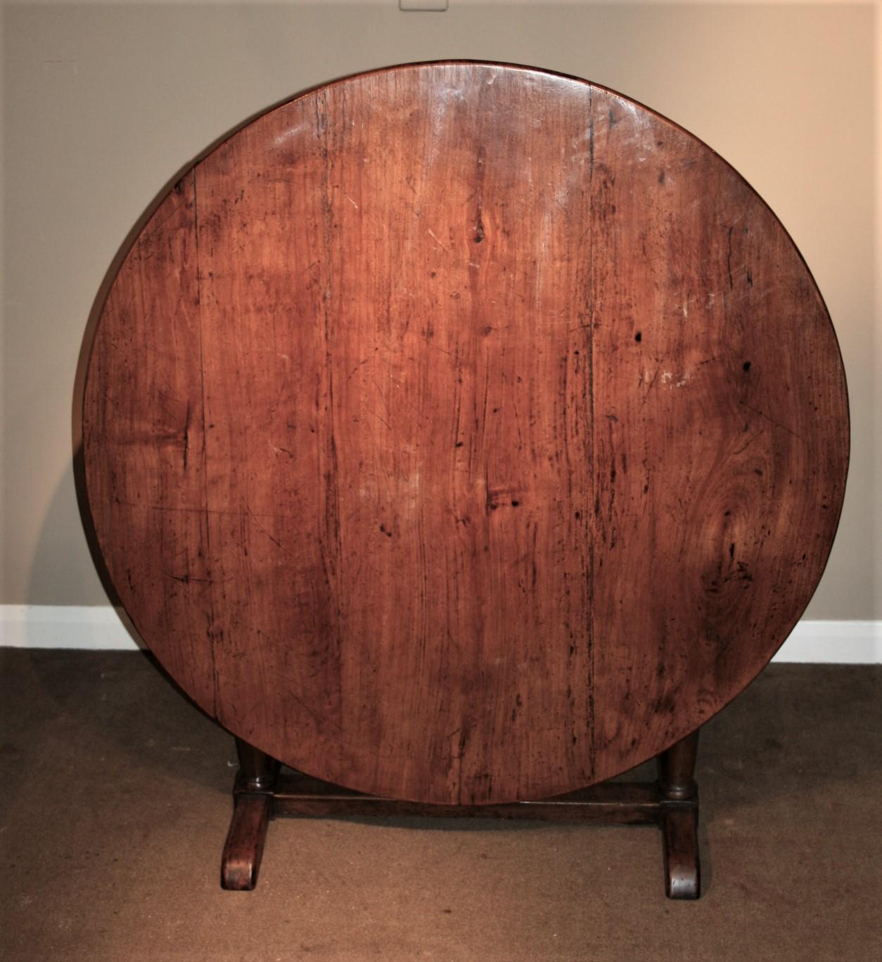 A very good example of a French vigneron table made for wine cellars for tasting wine, this one bought in the provence region of France with wonderful colour and patina.