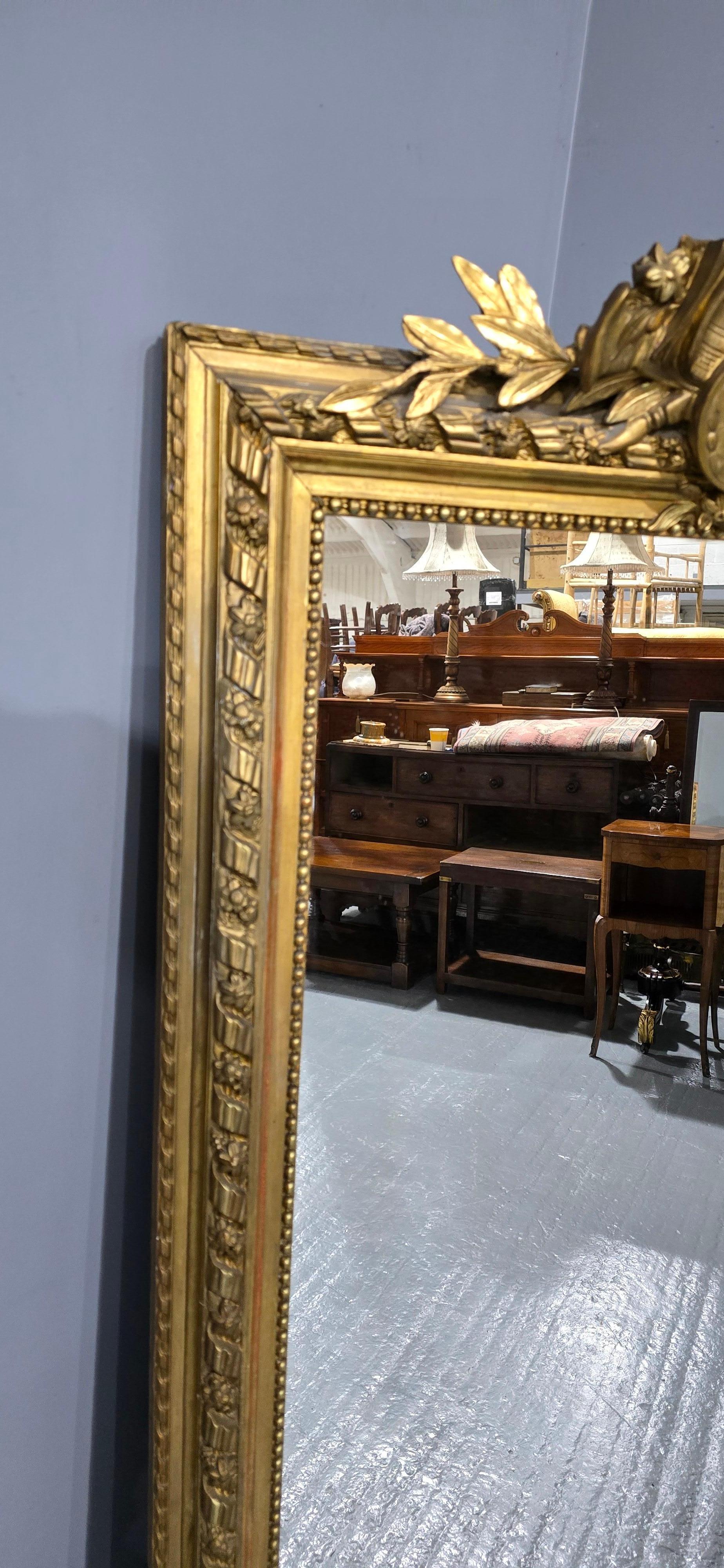 Superbe miroir d'embarcadère doré à la française Bon état - En vente à Swadlincote, GB