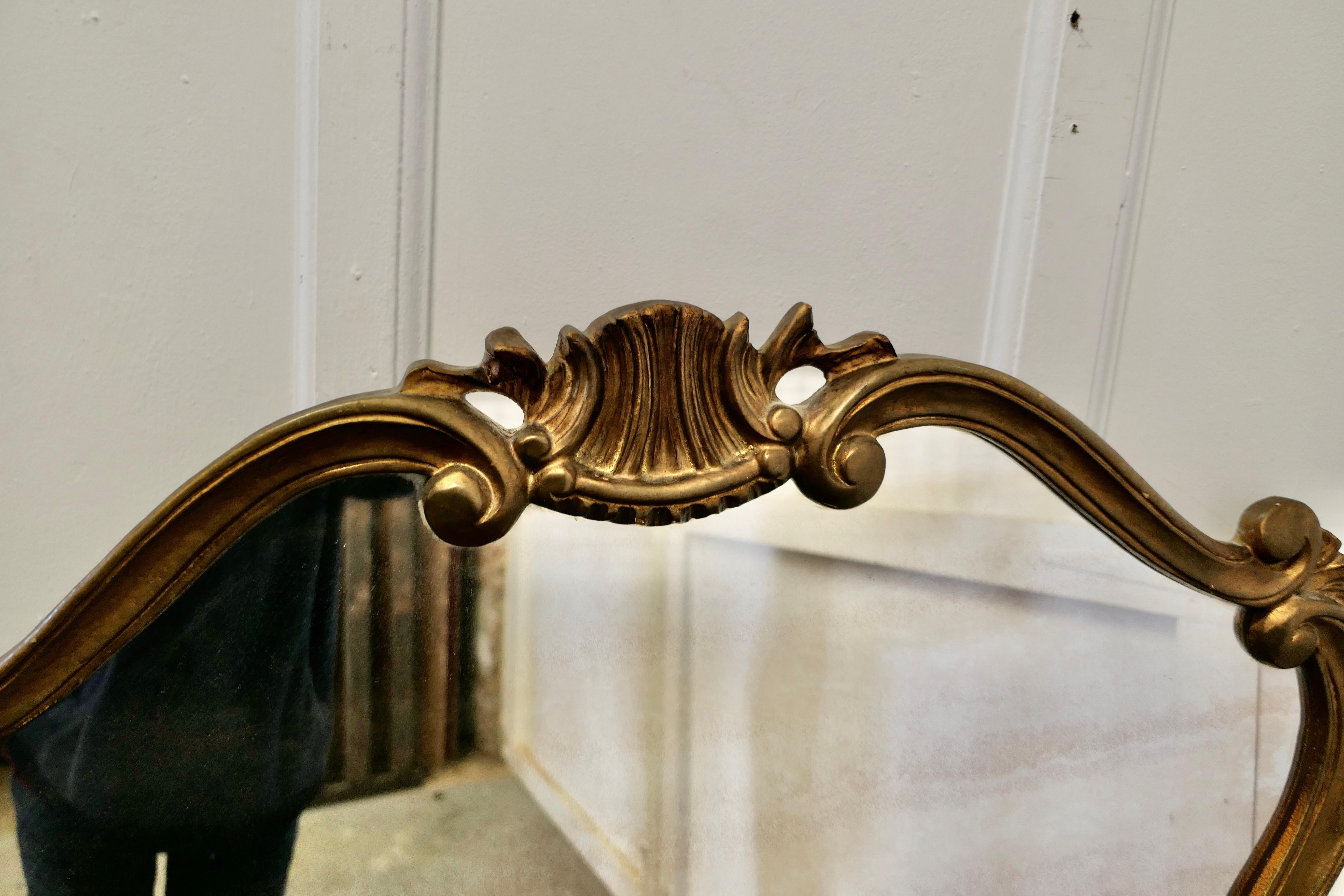20th Century Superb French Gilt Scallop Shaped Overmantel For Sale