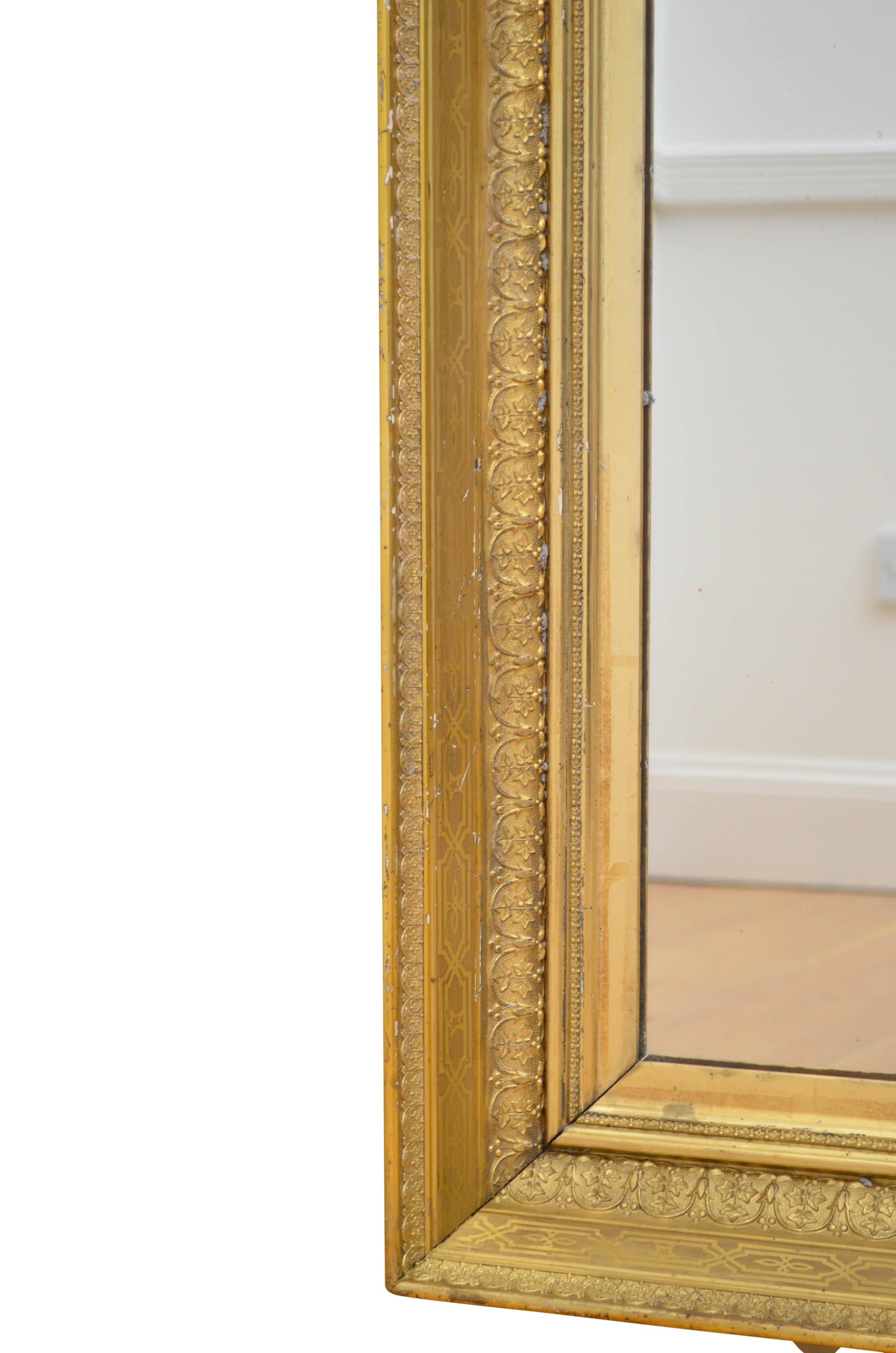 Superb French Giltwood Wall Mirror In Good Condition In Whaley Bridge, GB