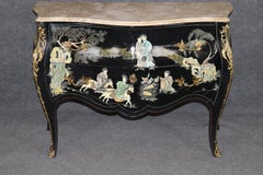 Superb French Louis XV Style Ebonized French Coromandel Lacquer Commode