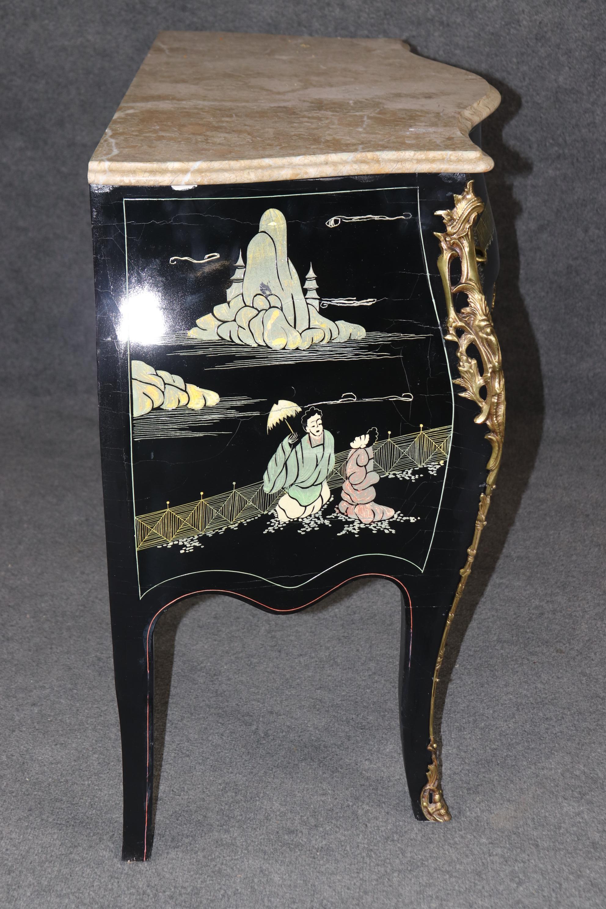 Superba commode francese in stile Luigi XV in lacca di Coromandel ebanizzata in vendita 1