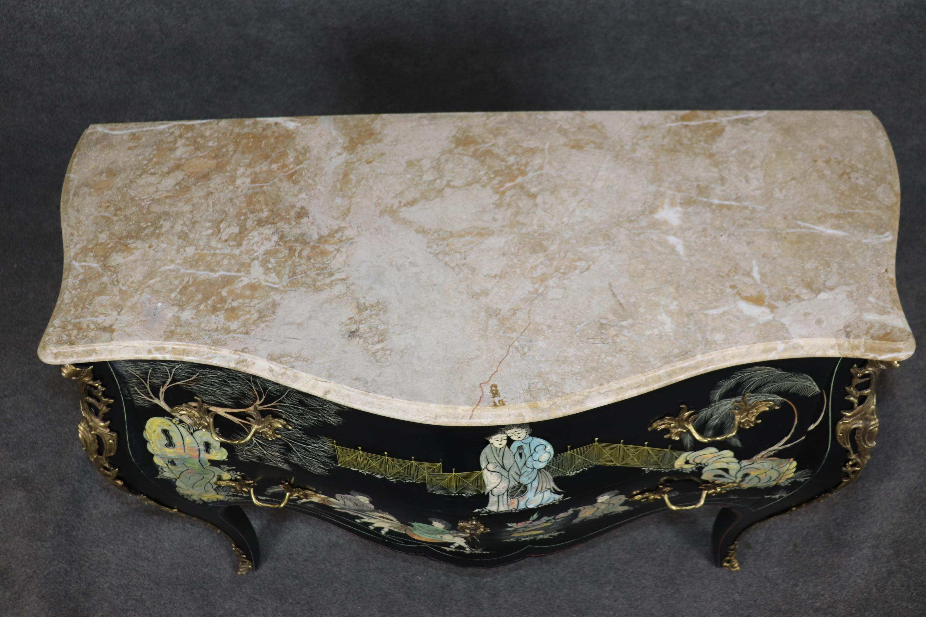 Superba commode francese in stile Luigi XV in lacca di Coromandel ebanizzata in vendita 3