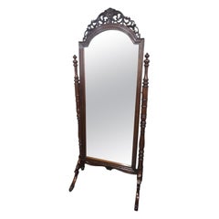Superb French Mahogany Cheval Mirror