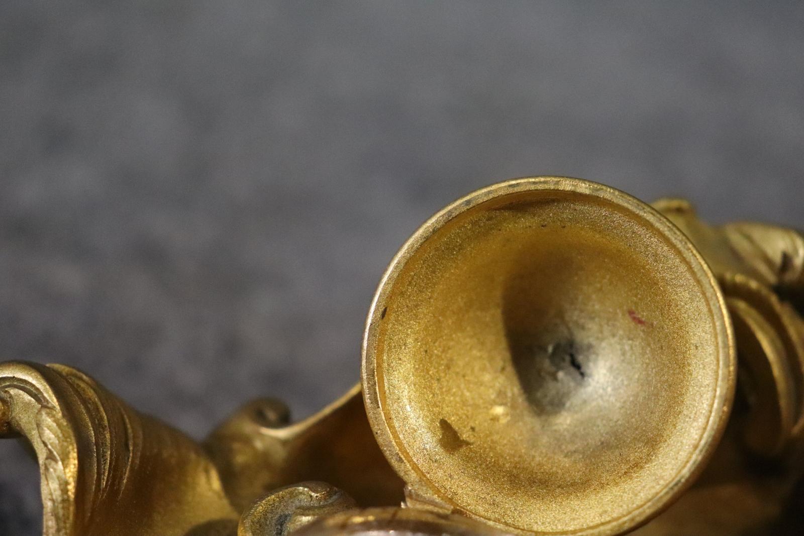 Bronzo Superbo calamaio doppio in bronzo in stile French Rococo per scrivania in vendita