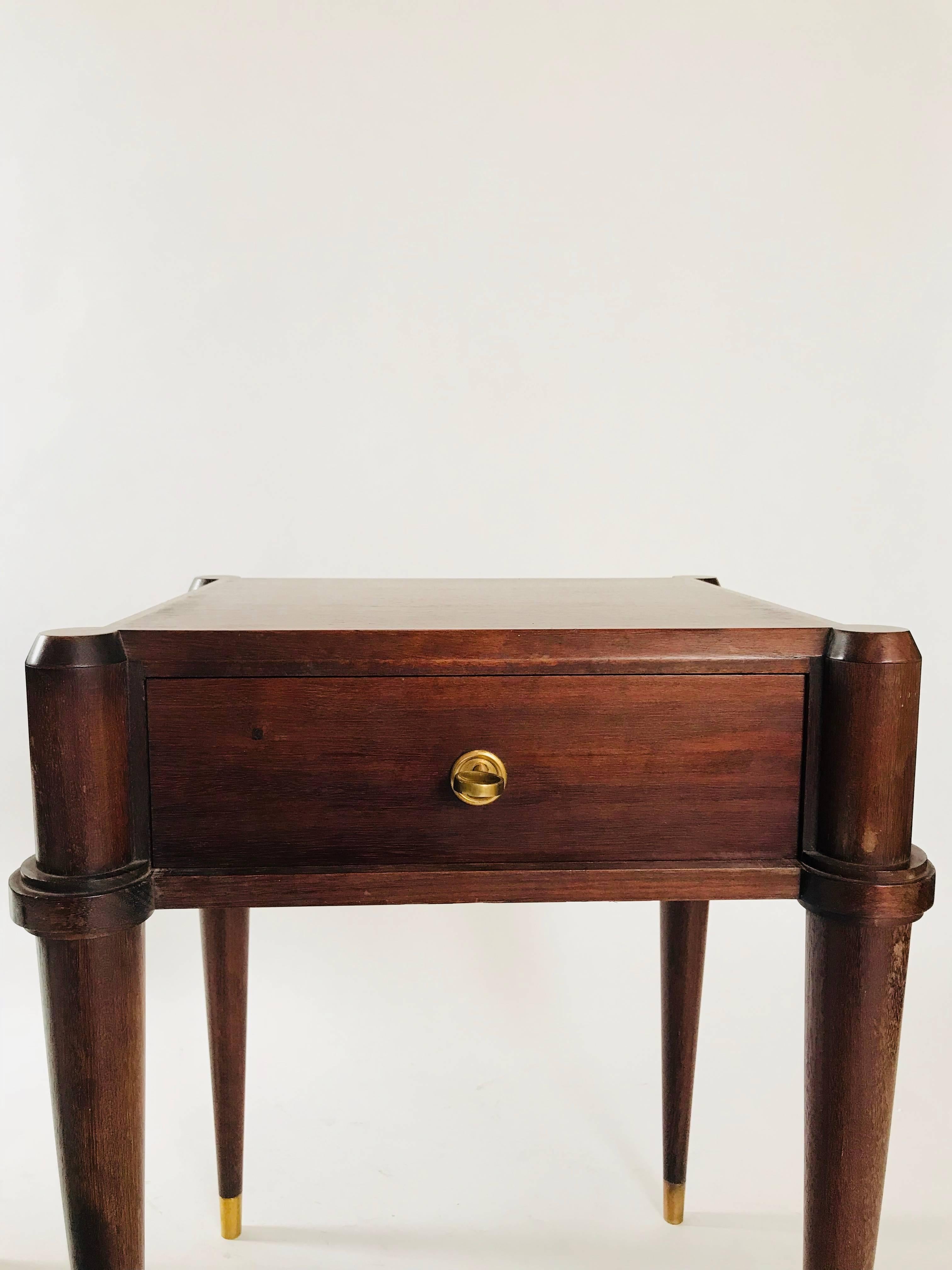 Mid-Century Modern Superb French Solid Mahogany Bedside Tables