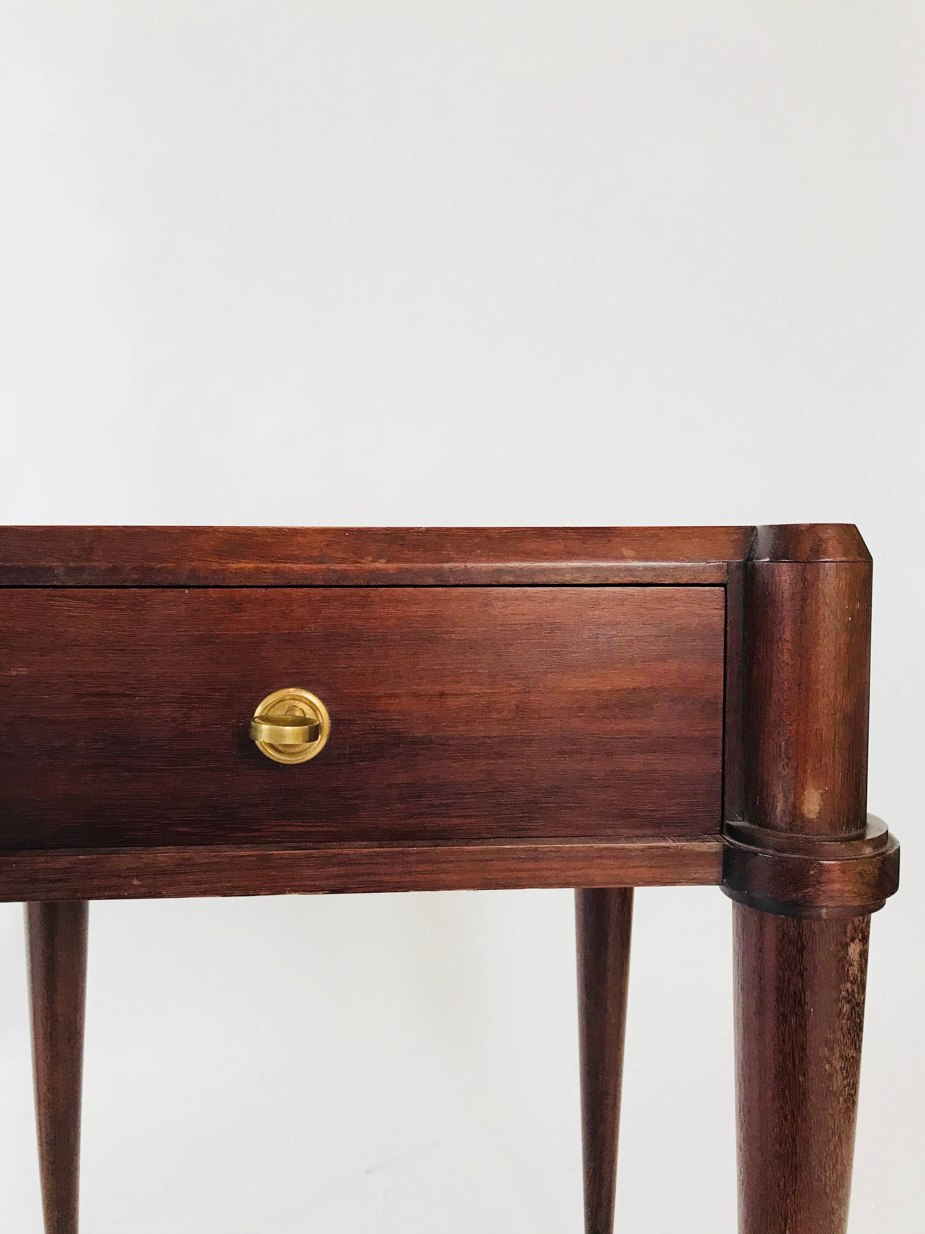 Oiled Superb French Solid Mahogany Bedside Tables