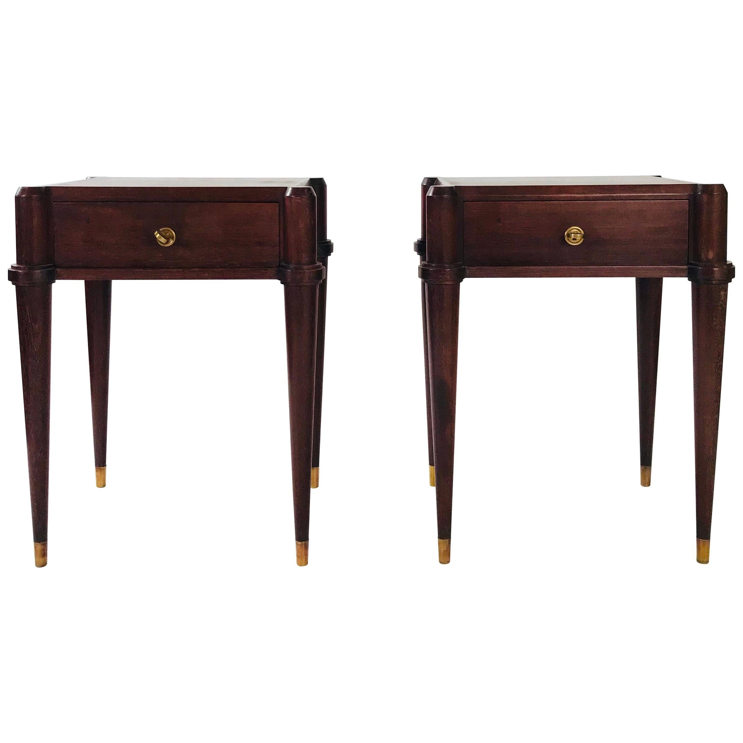 Superb French Solid Mahogany Bedside Tables