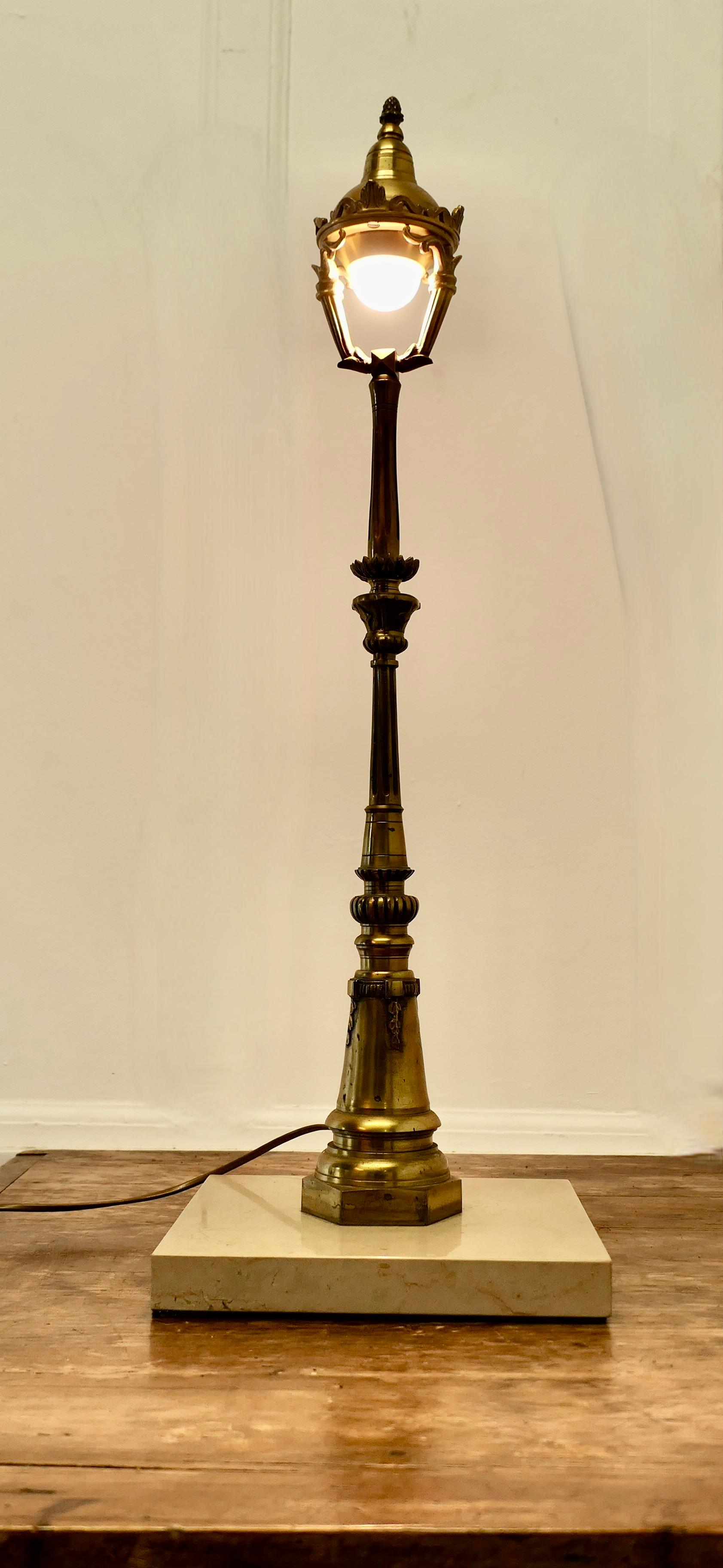 Aesthetic Movement Superb French Table Lamp Modelled on a Paris Street Lamp For Sale