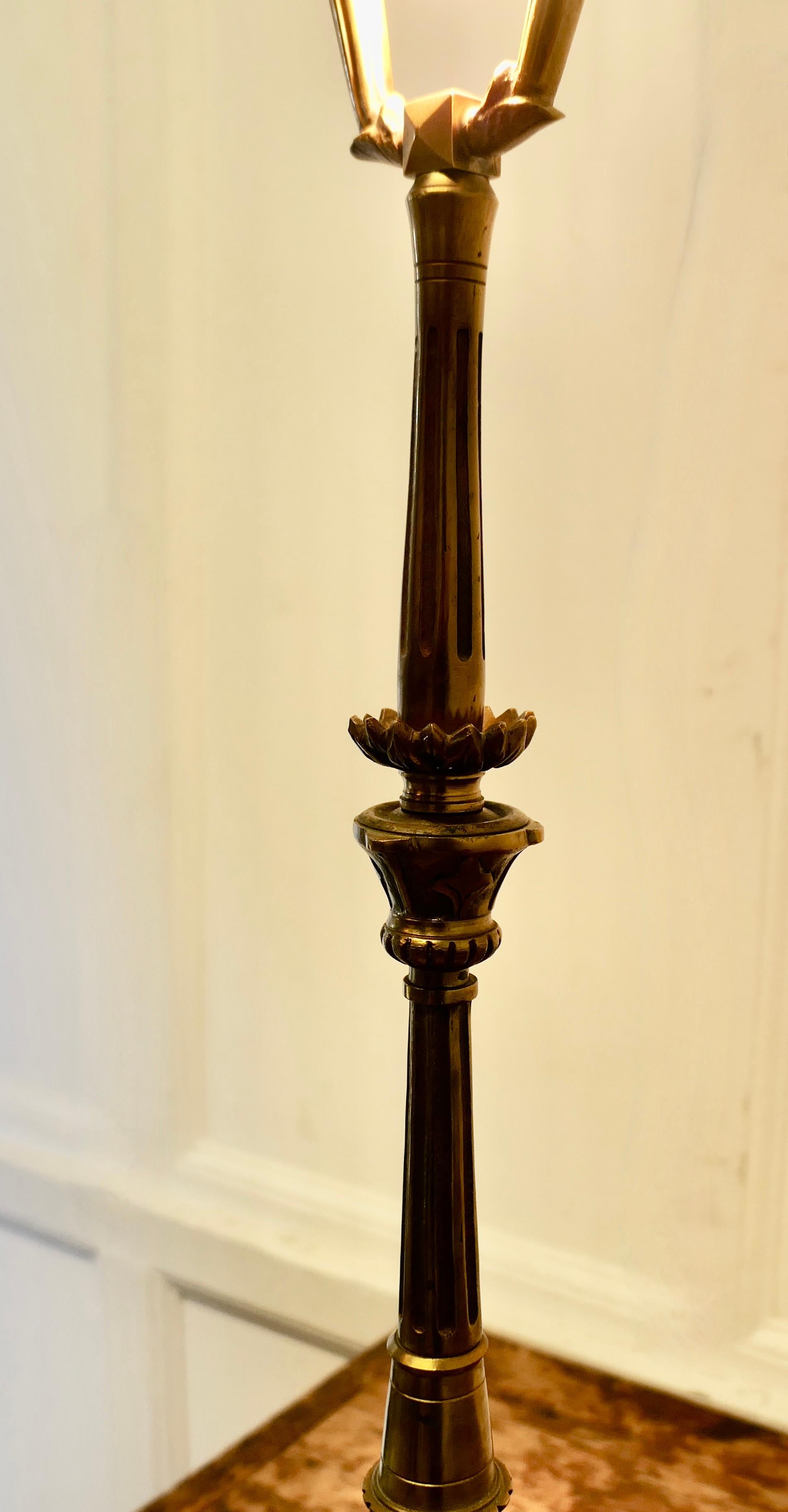 Early 20th Century Superb French Table Lamp Modelled on a Paris Street Lamp For Sale