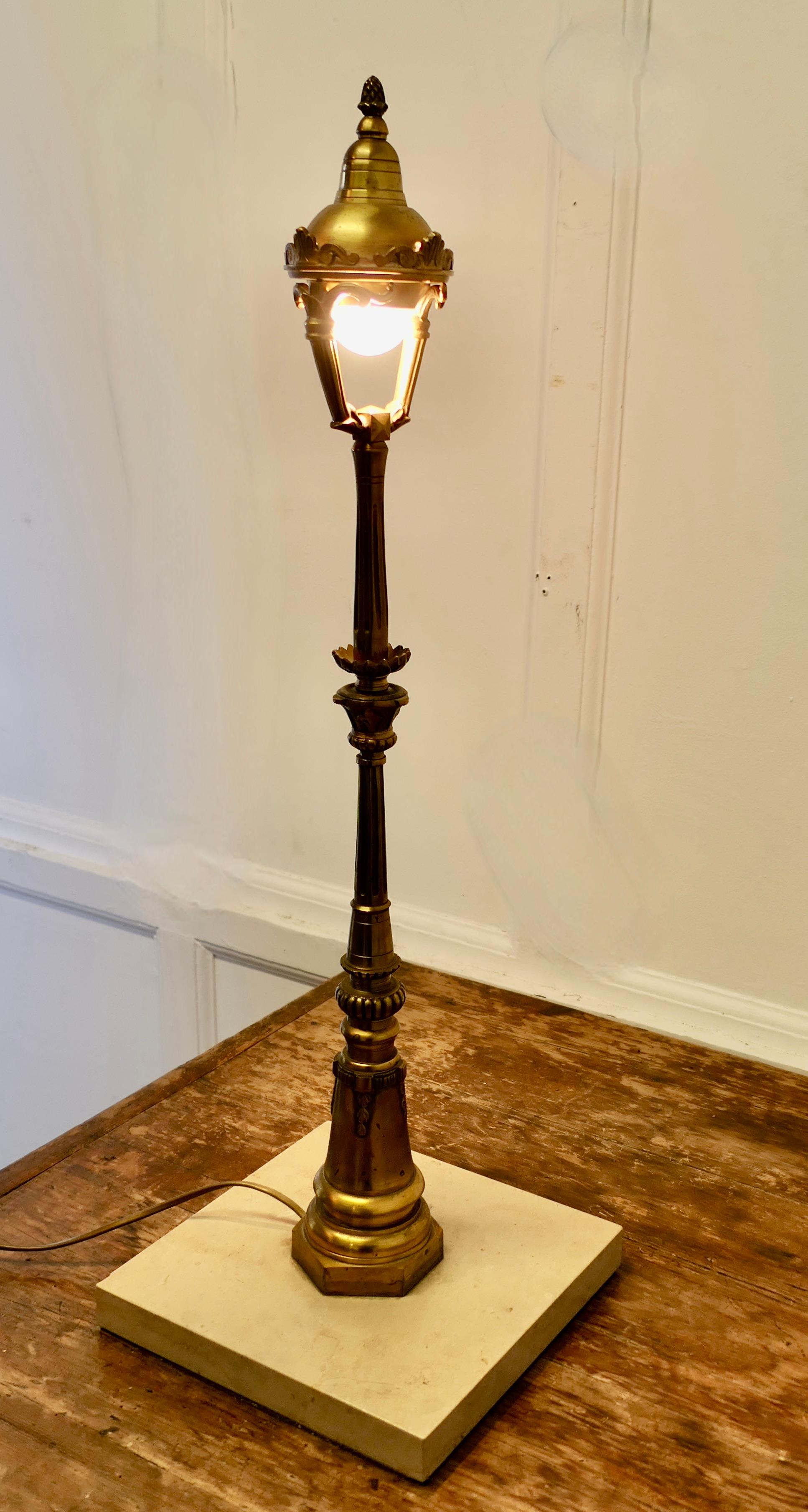 Superb French Table Lamp Modelled on a Paris Street Lamp For Sale 1