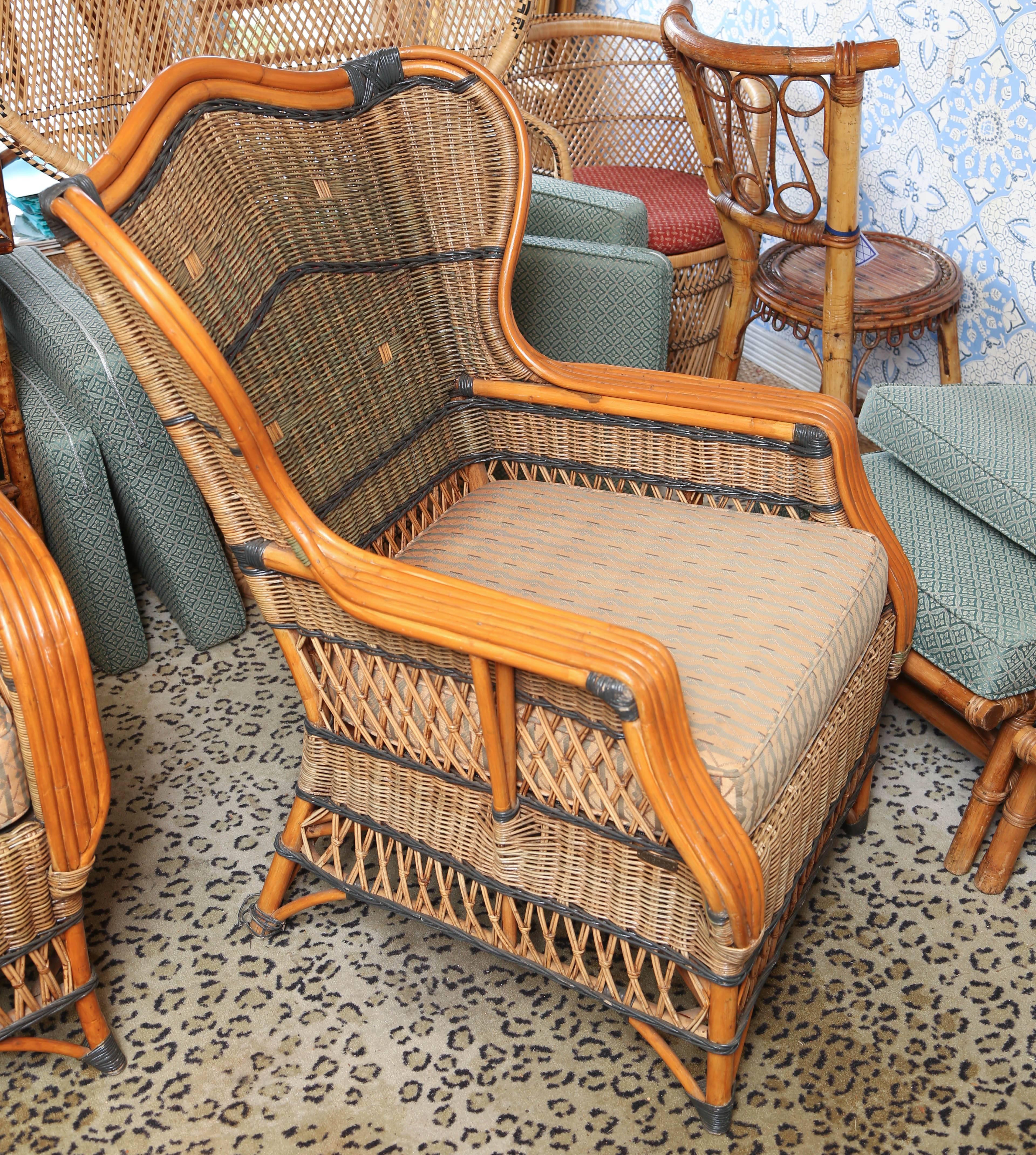 20th Century Superb French Vintage Five-Piece Wicker Porch Set by Grange