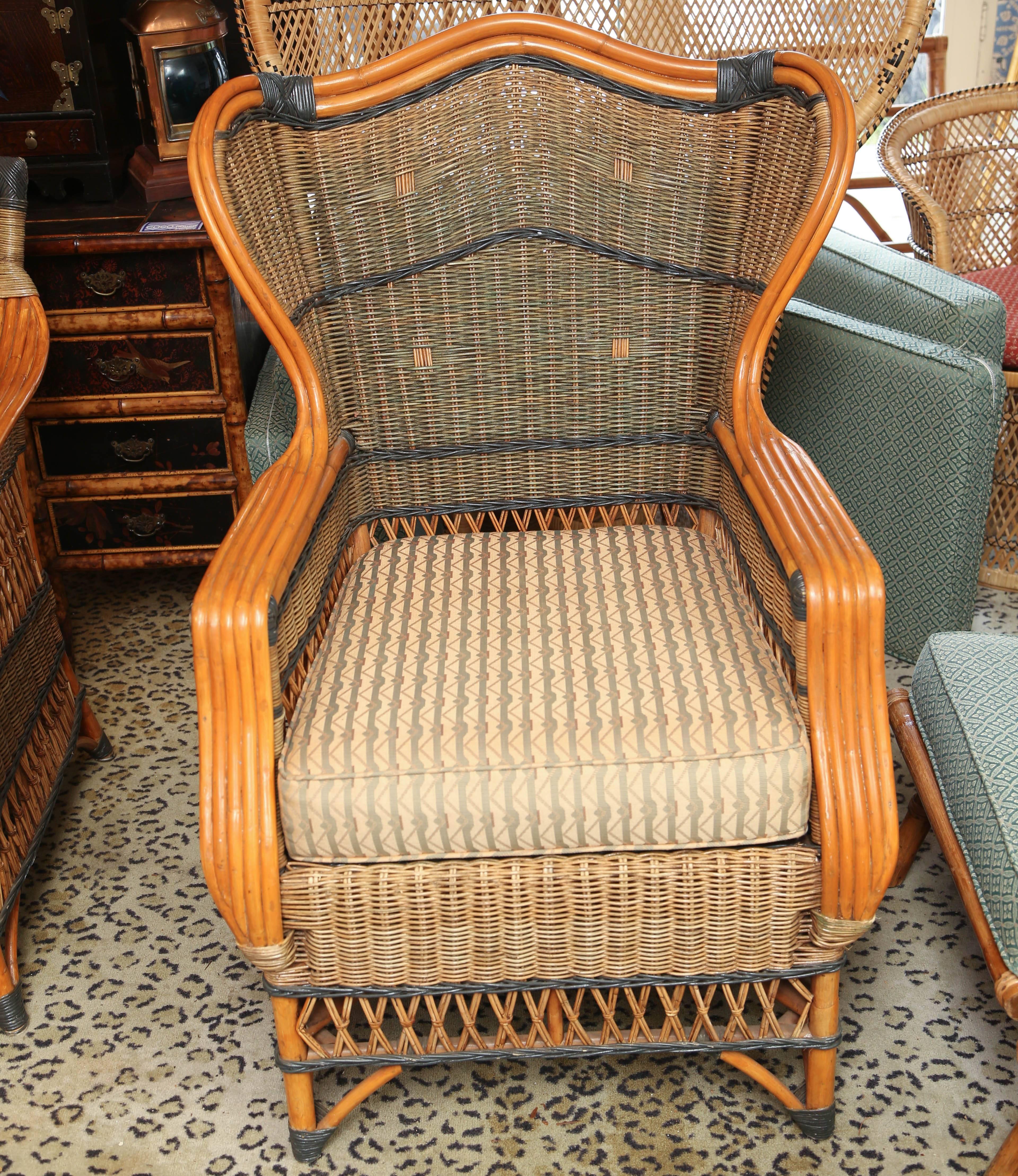 Superb French Vintage Five-Piece Wicker Porch Set by Grange 1