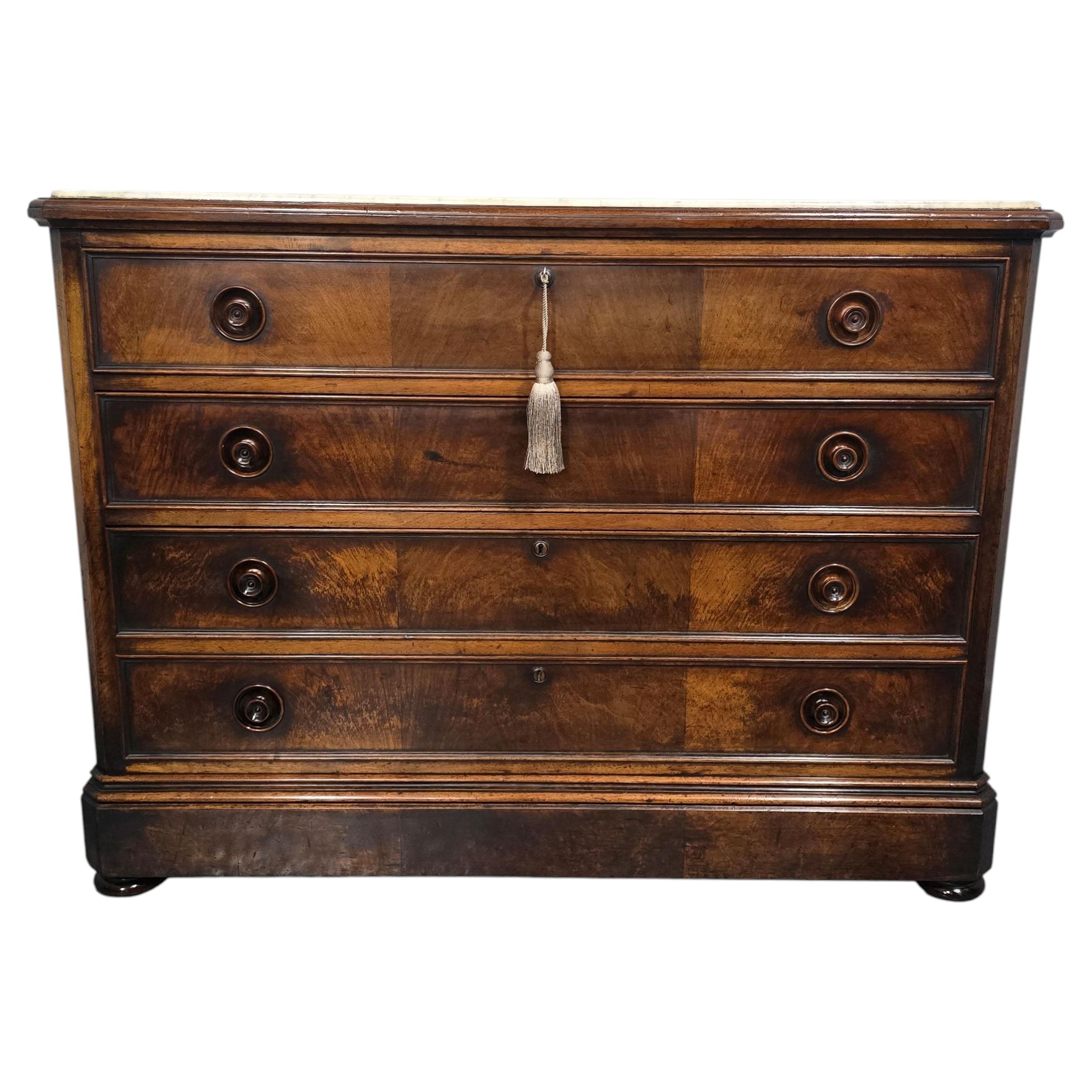 Superb French Walnut Commode Chest of Drawers
