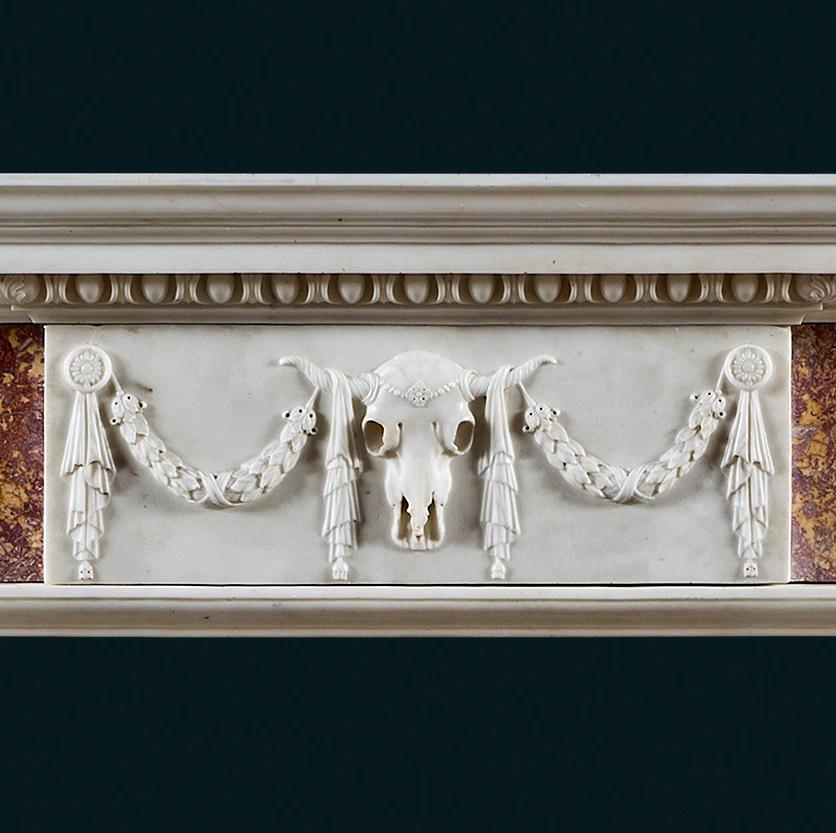 Carved Superb George III Neoclassical Fireplace Mantel of the Roman Doric Order For Sale