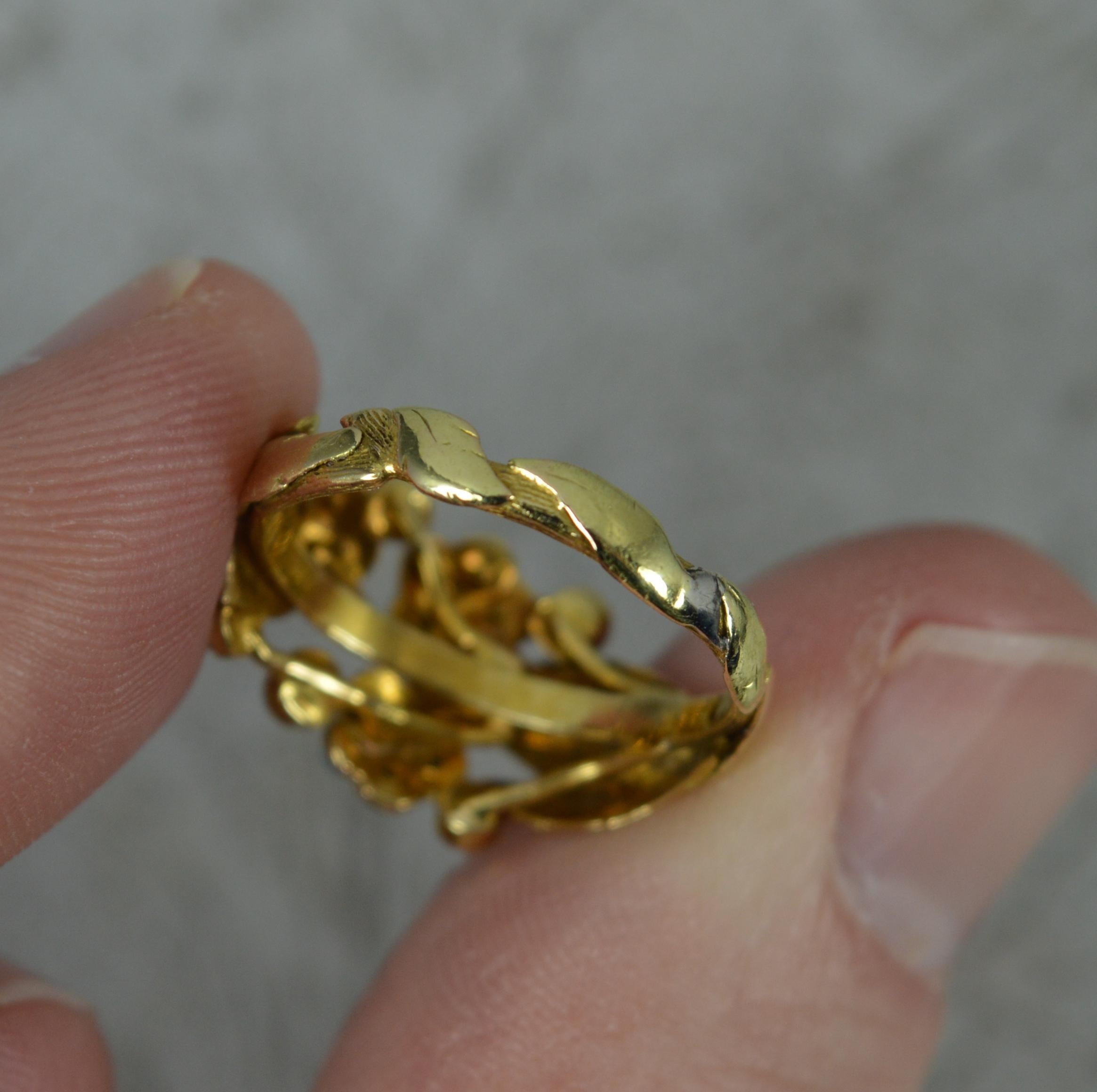 Hervorragender georgischer 15ct Gold und Türkis Blumen Cluster Ring im Angebot 3