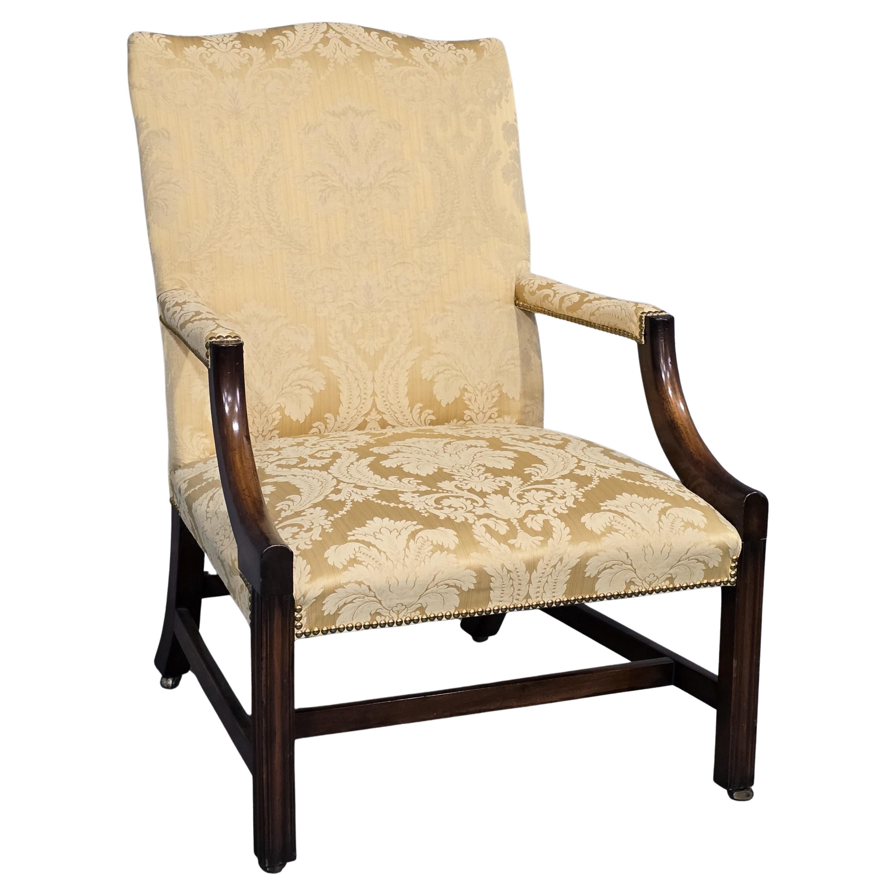 Superbe chaise de bibliothèque Gainsborough de style géorgien