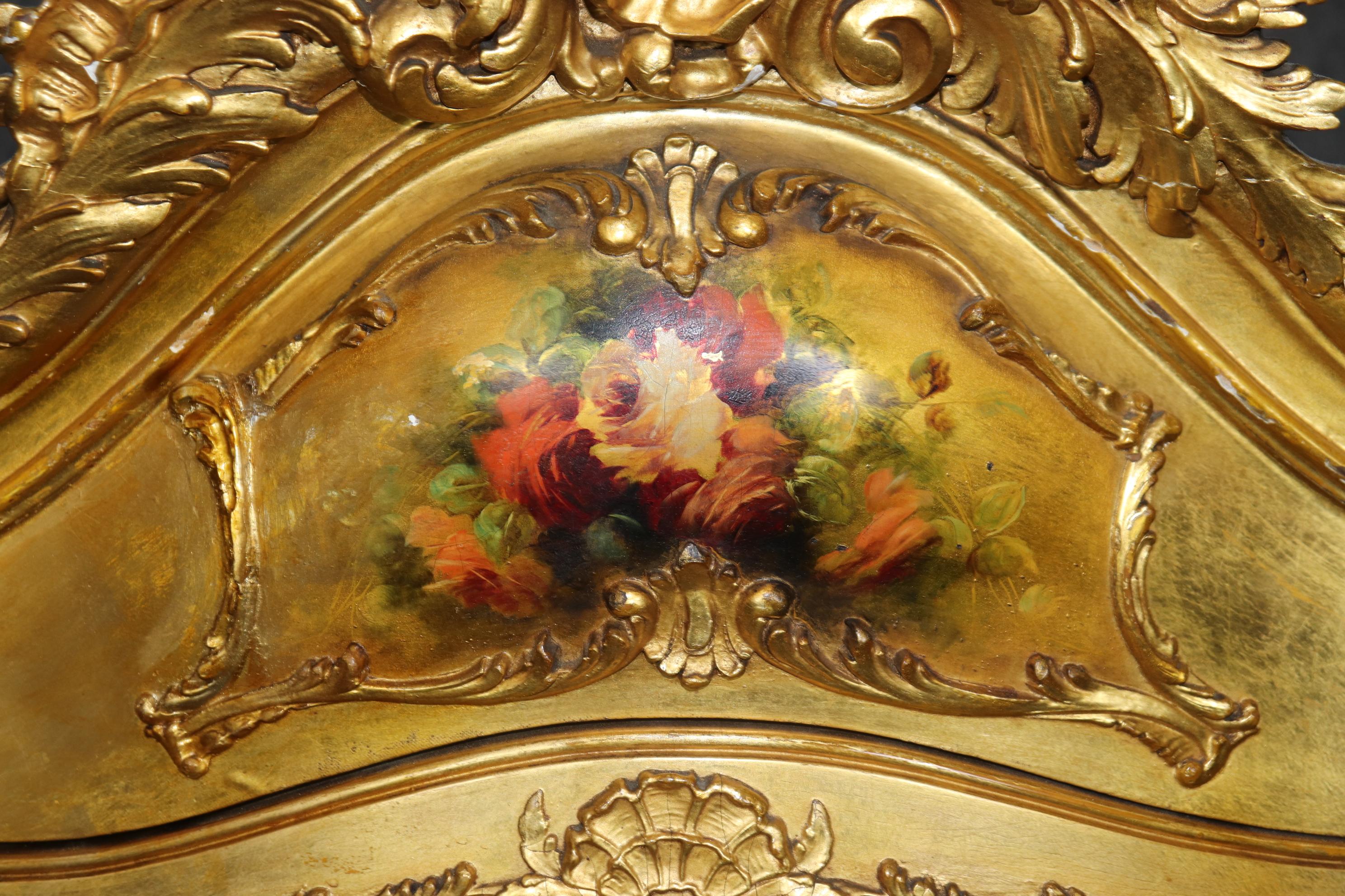 Early 20th Century Superb Gilded Vernis Martin French Louis XV Style Painted Vitrine For Sale