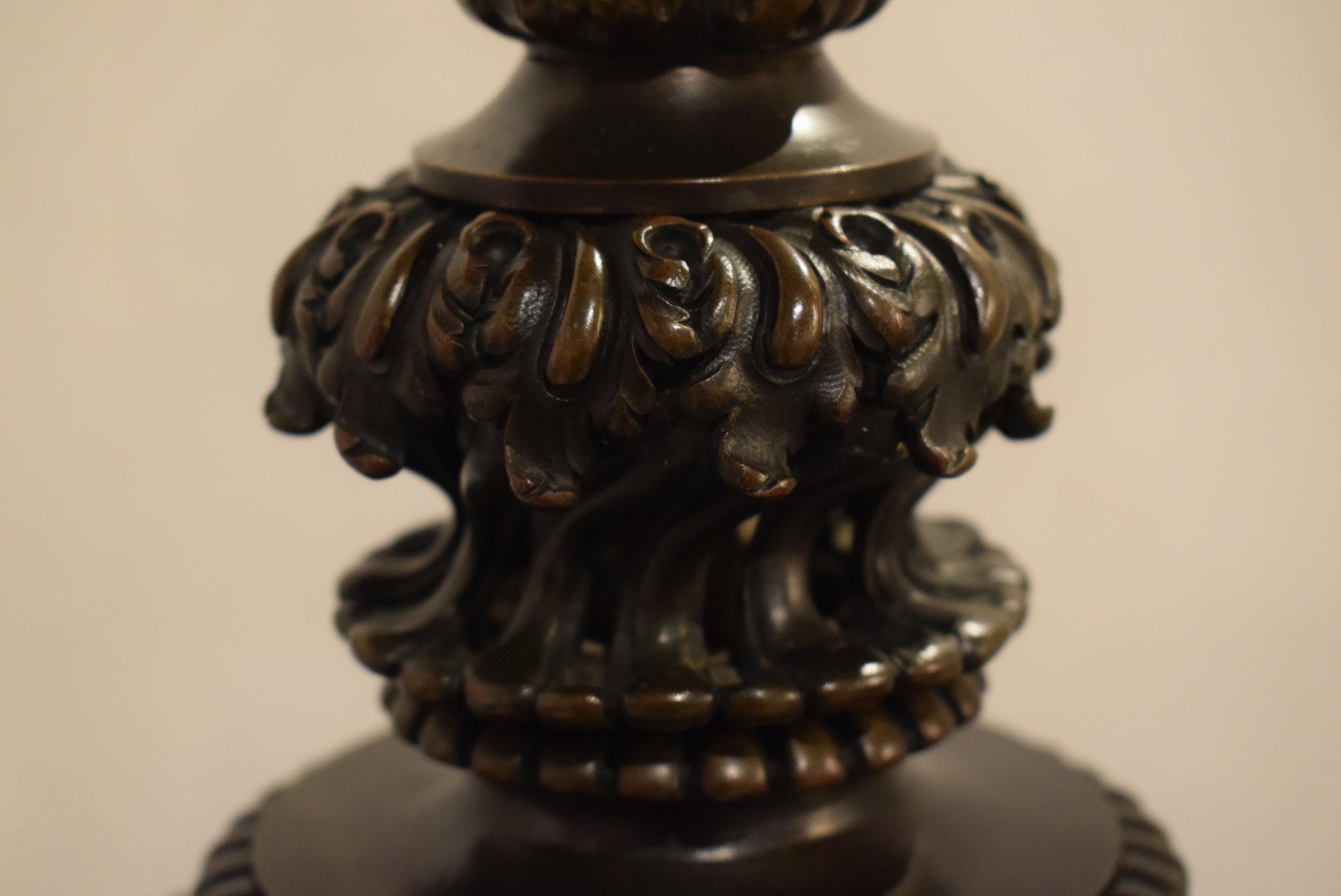 Superb Gilt and Patinated Bronze Newell Post For Sale 1