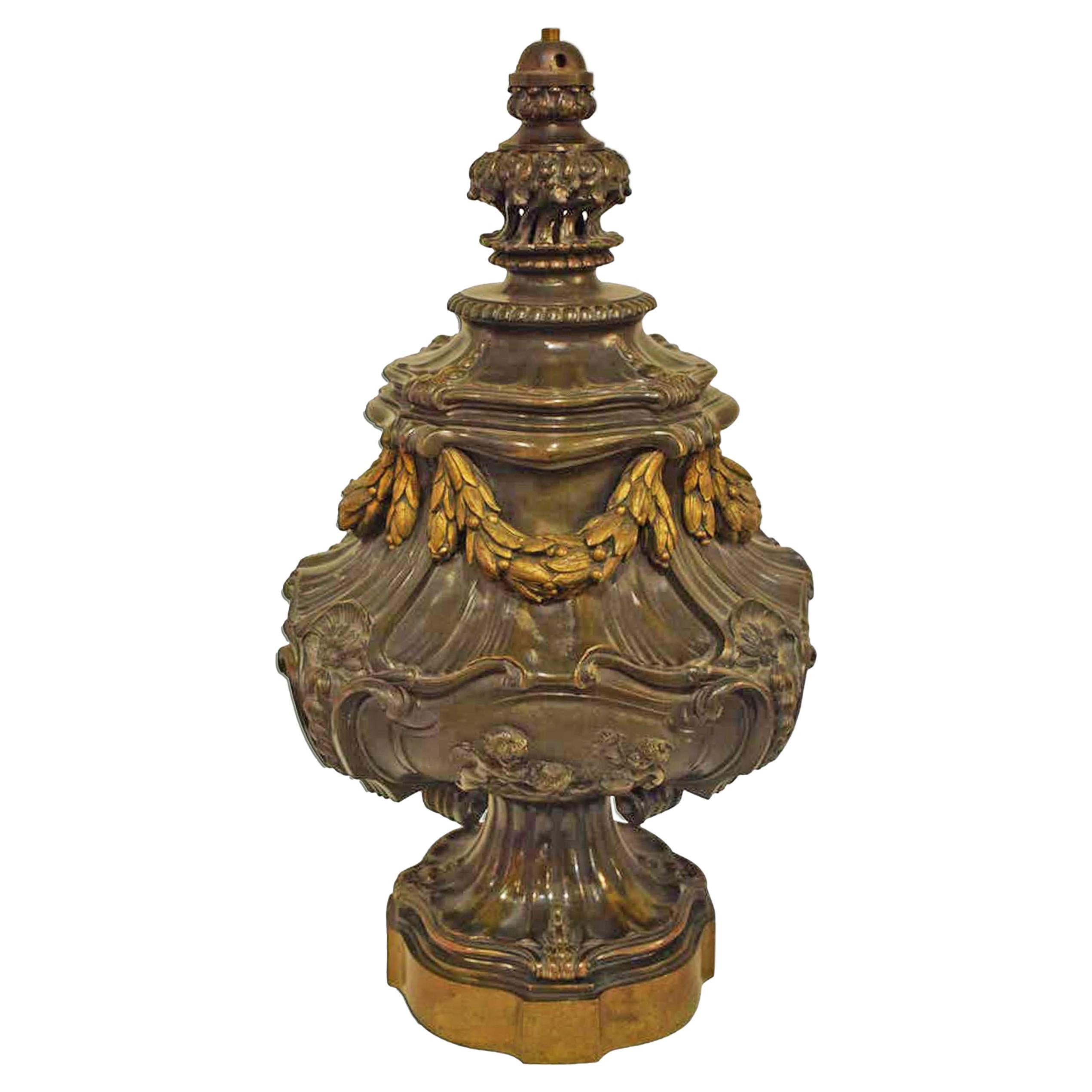 Superb Gilt and Patinated Bronze Newell Post For Sale