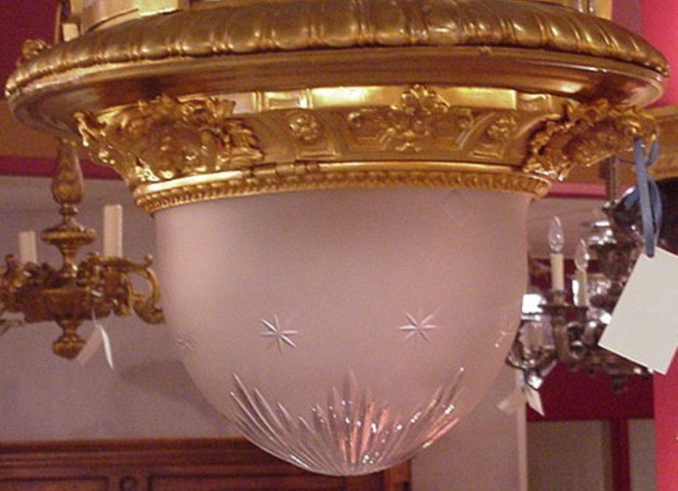 Superb Gilt Bronze Lantern In Good Condition For Sale In Atlanta, GA
