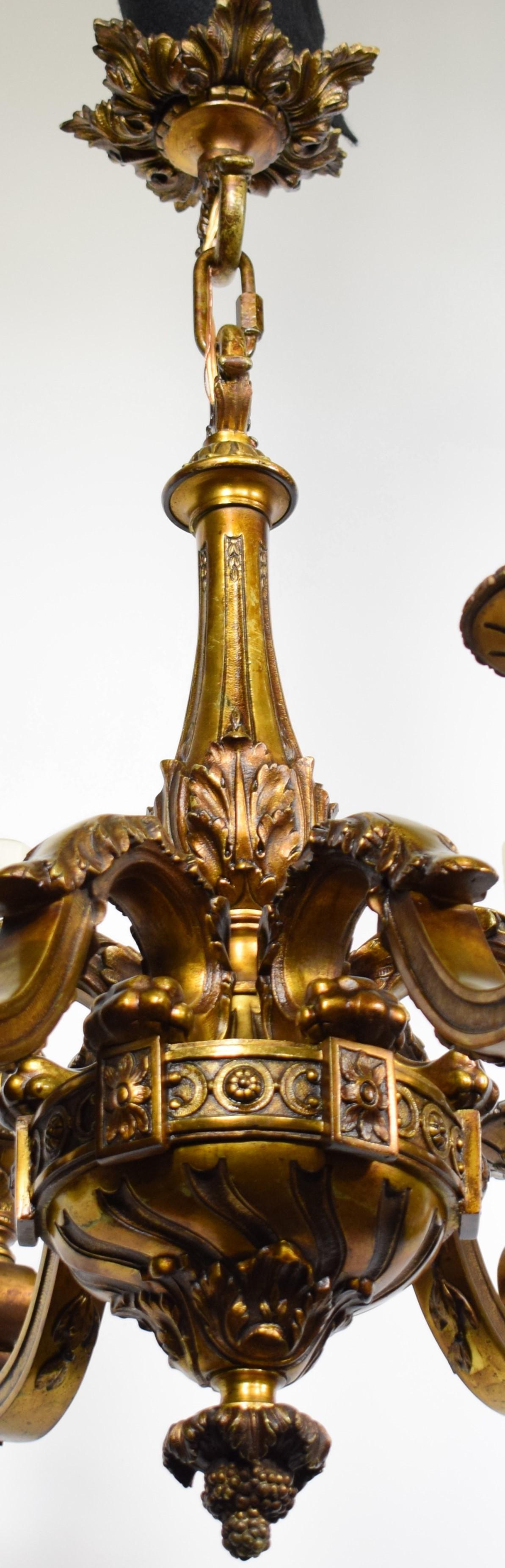 Superb Gilt Bronze Louis XVI Style Chandelier 5