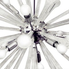 Superb Glass Teardrop Sputnik-Style Chandelier 1980s