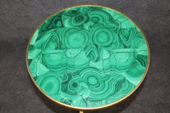 Superb Gold Dore' Bronze and Malachite French Directoire Gueridon End Table