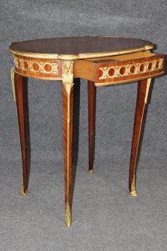 Superb Gold Dore' Bronze Ormolu Louis XV Marquetry Occasional or Tea Table