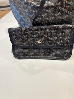 Superb GOYARD Black Canvas Goyardine Saint Louis GM with Dust Cover