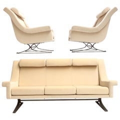 Hervorragende "Grand Prix"-Sessel und -Sofa des Bildhauers Maurice Calka, Arflex, 1960
