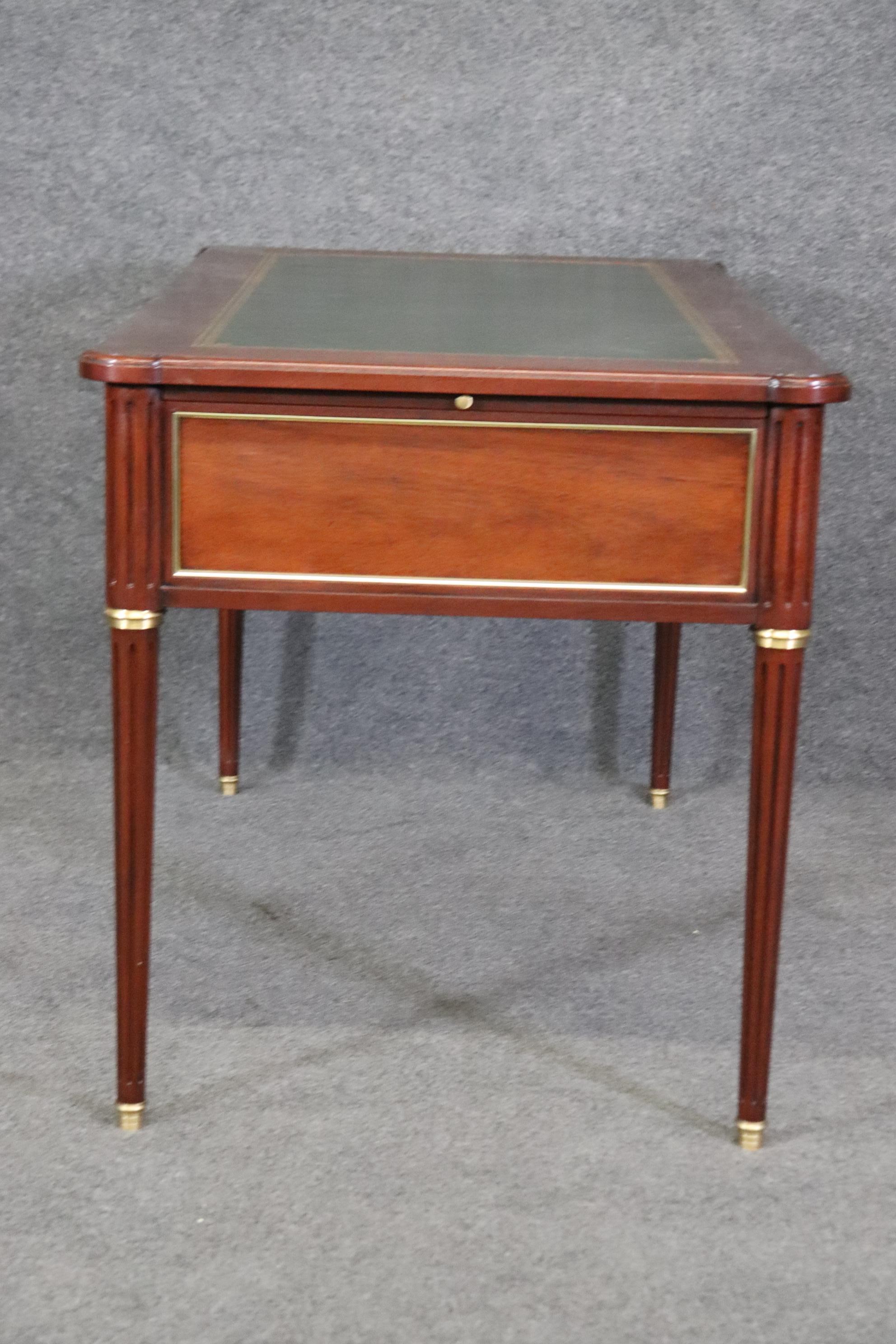 Superb Green Leather Top Baker French Directoire Writing Desk with Tablet Trays 3