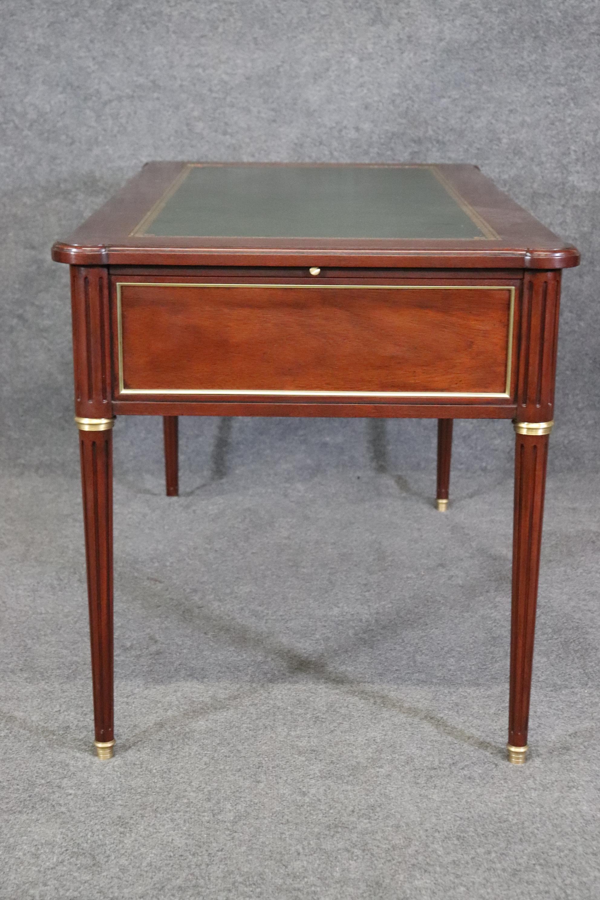 Superb Green Leather Top Baker French Directoire Writing Desk with Tablet Trays 5